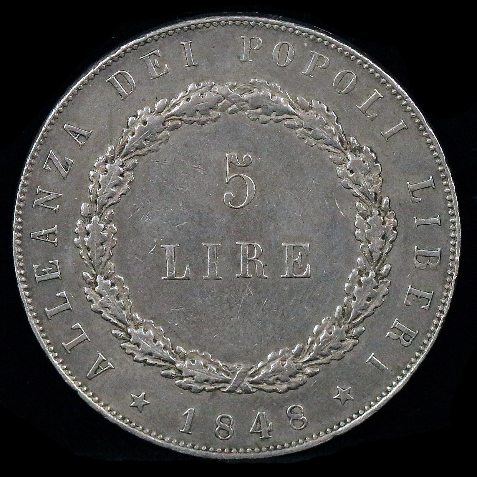 ヴェネツィア 5リレ銀貨 1848年 聖マルコの獅子 - NJ BUYER'S MARKETPLACE