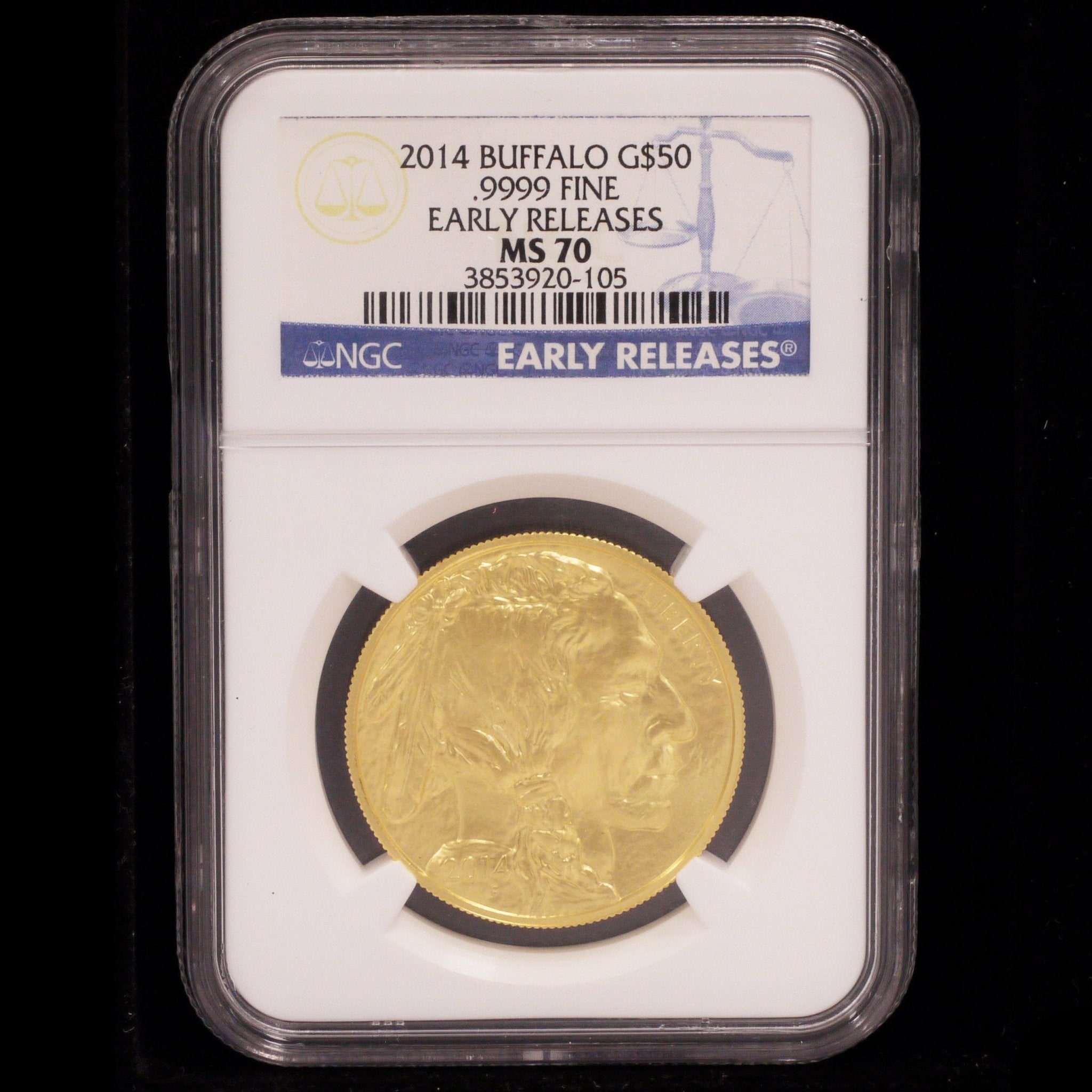 アメリカ 50ドル金貨 2014年 バッファロー NGC MS70 EARLY RELEASE 最高鑑定品 - NJ BUYER'S MARKETPLACE