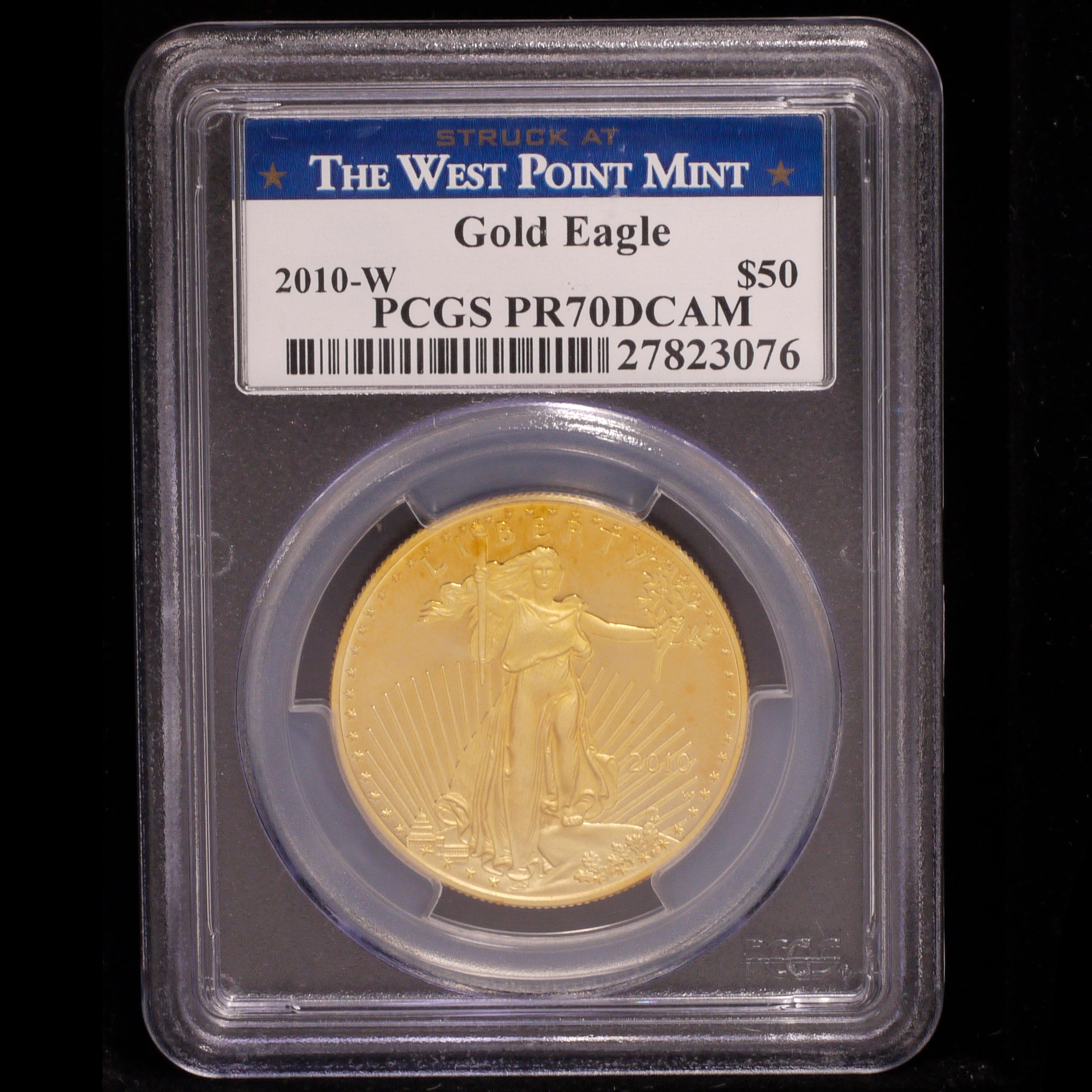 US 50 $ 50金幣2010 Eagle PCGS PR70深色客串是最高評估