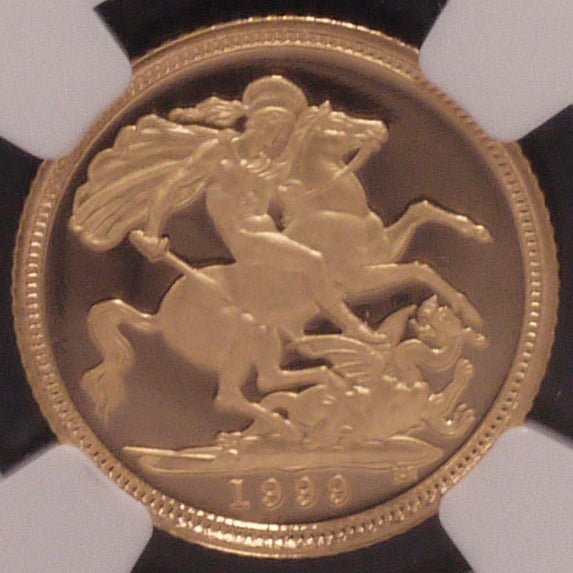 イギリス 1/2ソヴリン金貨 1999年 エリザベス2世 NGC PF69 ULTRA CAMEO - NJ BUYER'S MARKETPLACE