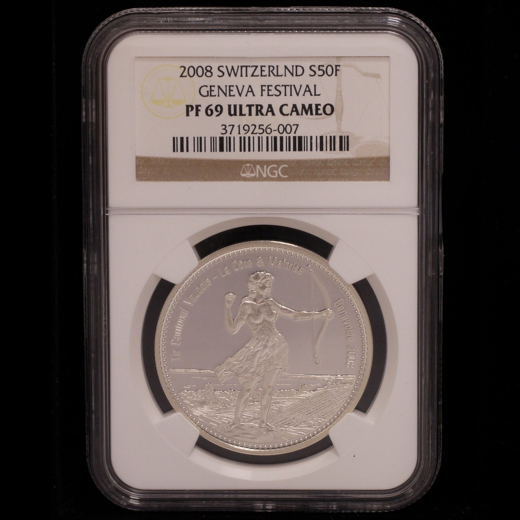スイス 50フラン銀貨 2008年 射撃祭 NGC PF69 ULTRA CAMEO - NJ BUYER'S MARKETPLACE