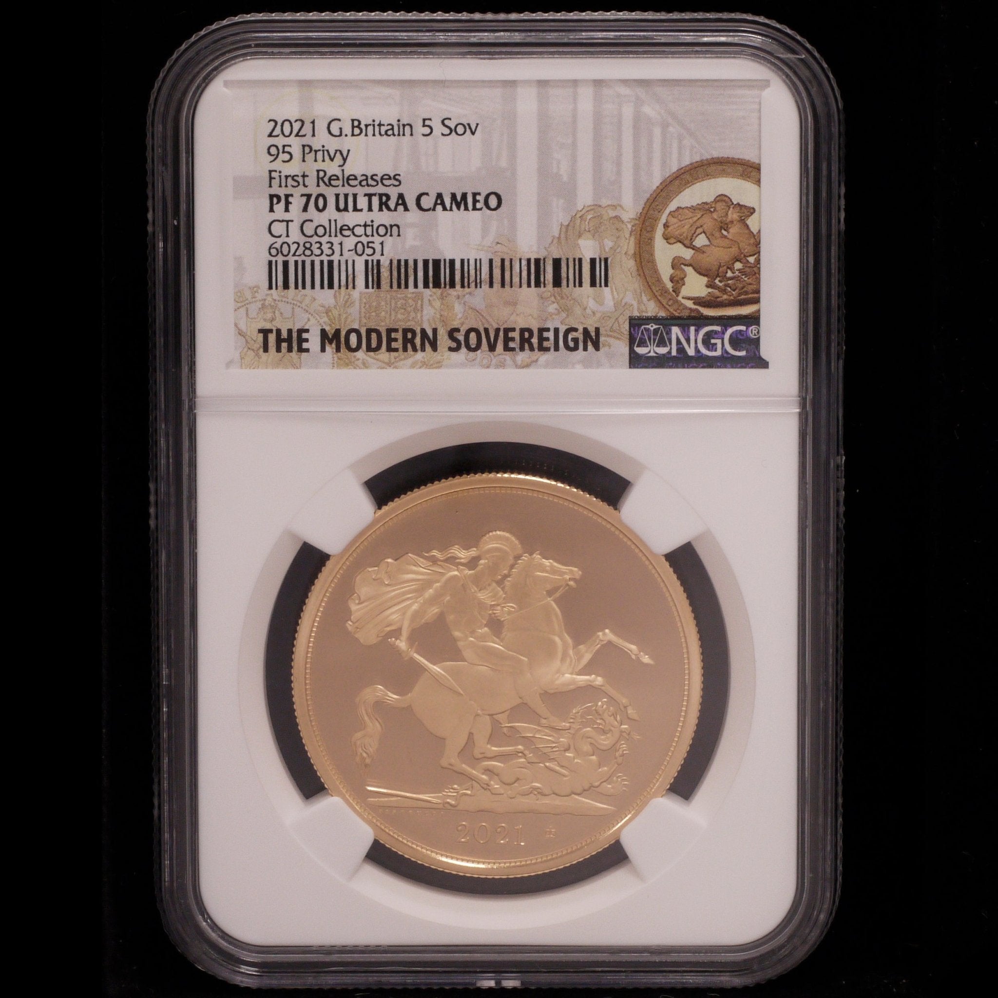イギリス 5ポンド金貨 2021年 エリザベス2世 NGC PF70 ULTRA CAMEO 最高鑑定品 - NJ BUYER'S MARKETPLACE