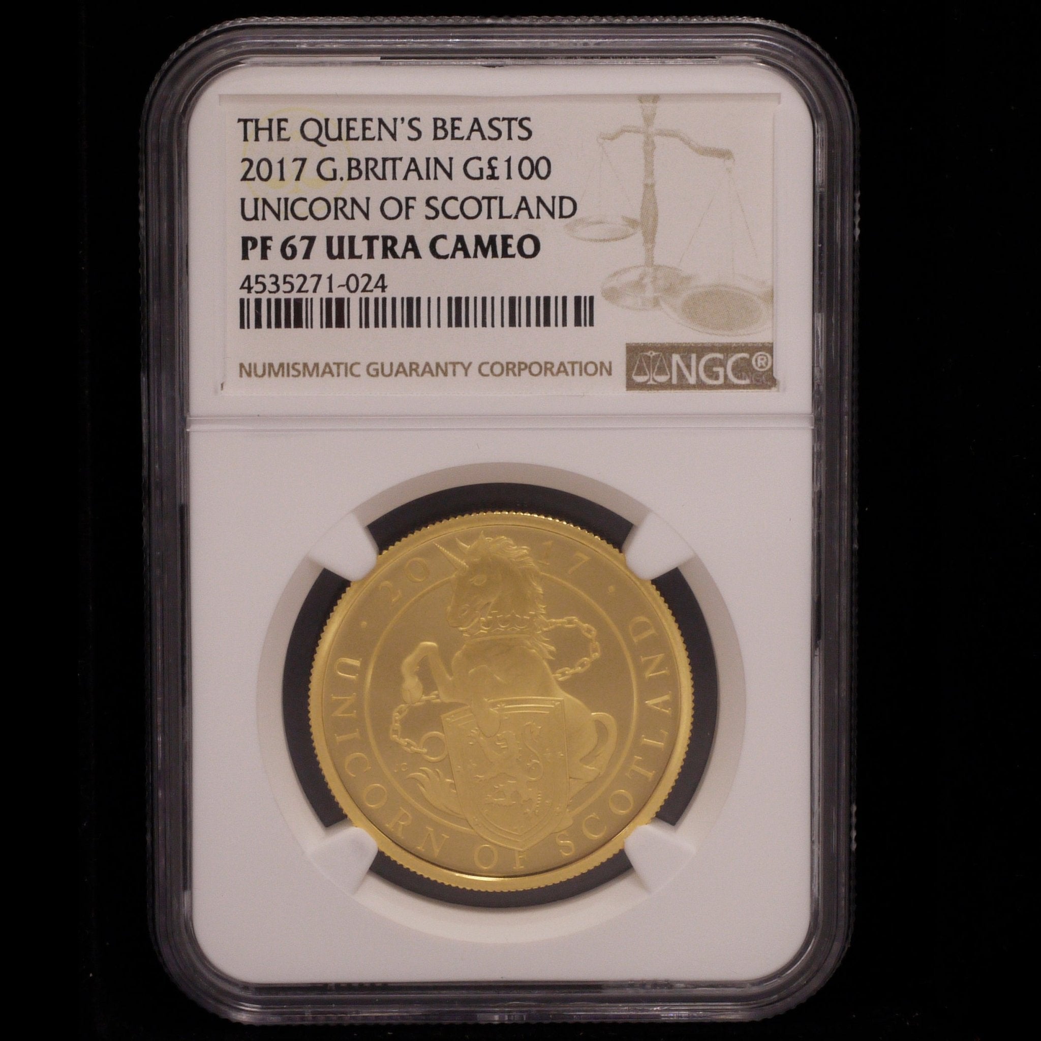 イギリス 100ポンド金貨 2017年 ユニコーン NGC PF67 ULTRA CAMEO - NJ BUYER'S MARKETPLACE