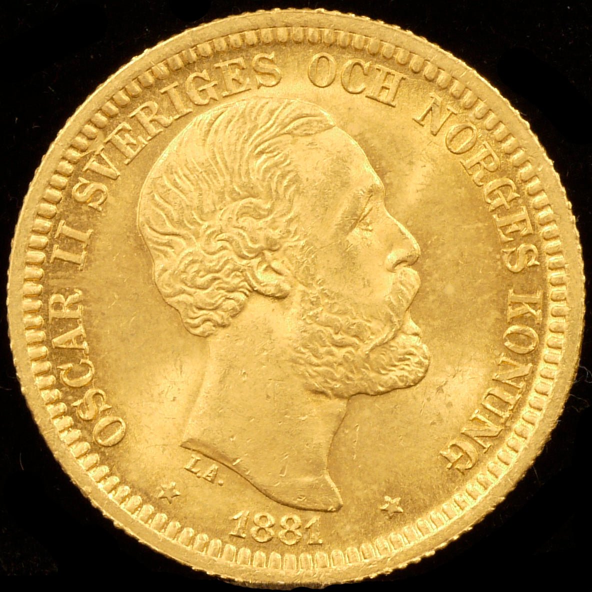 スウェーデン 20クロノール金貨 1881年 オスカル2世 - NJ BUYER'S MARKETPLACE