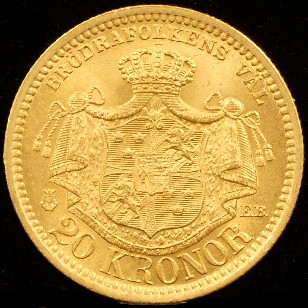 スウェーデン 20クロノール金貨 1881年 オスカル2世 - NJ BUYER'S MARKETPLACE