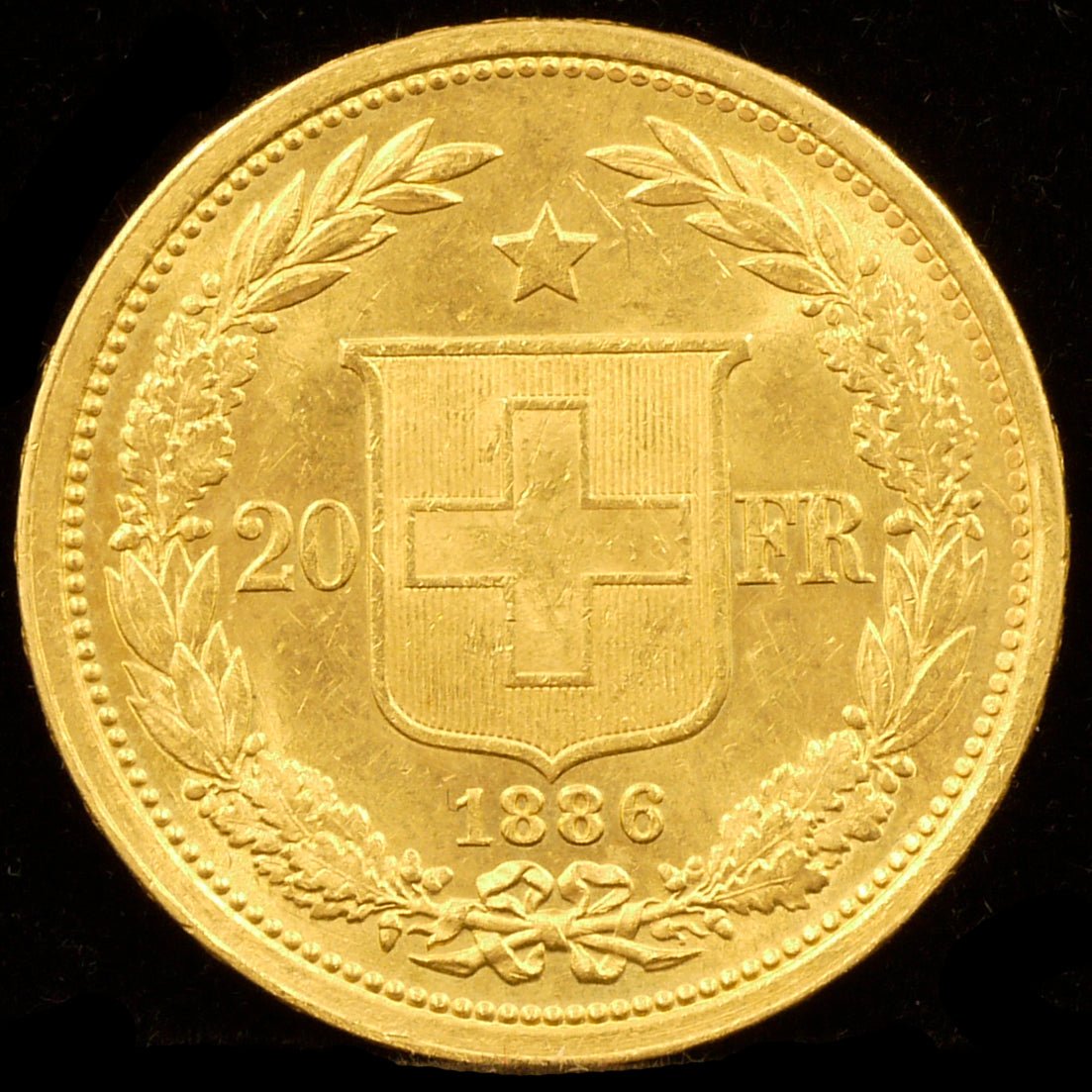 スイス 20フラン金貨 1886年 ヘルべティア - NJ BUYER'S MARKETPLACE