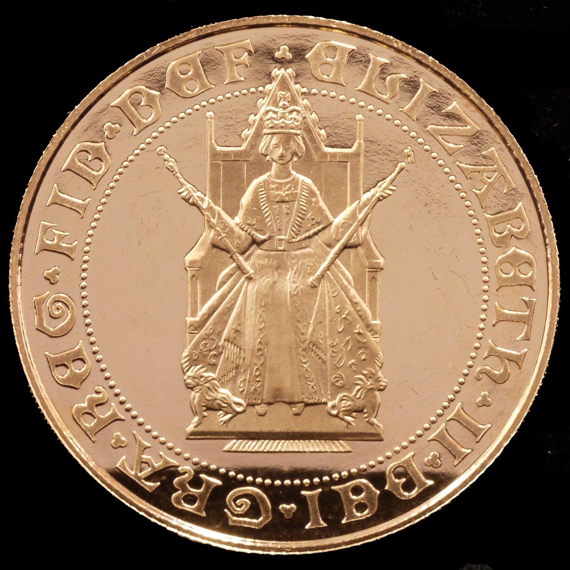 イギリス 2ポンド金貨 1989年 エリザベス2世 ソヴリン発行500周年記念 - NJ BUYER'S MARKETPLACE