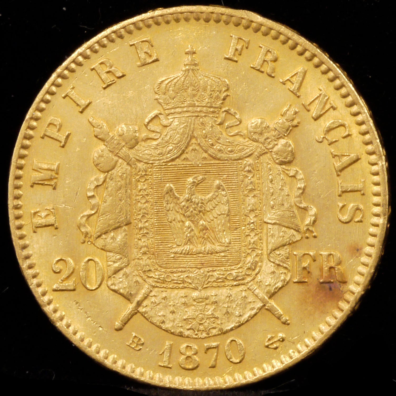 フランス 20フラン金貨 1870年 ナポレオン3世 有冠 - NJ BUYER'S MARKETPLACE