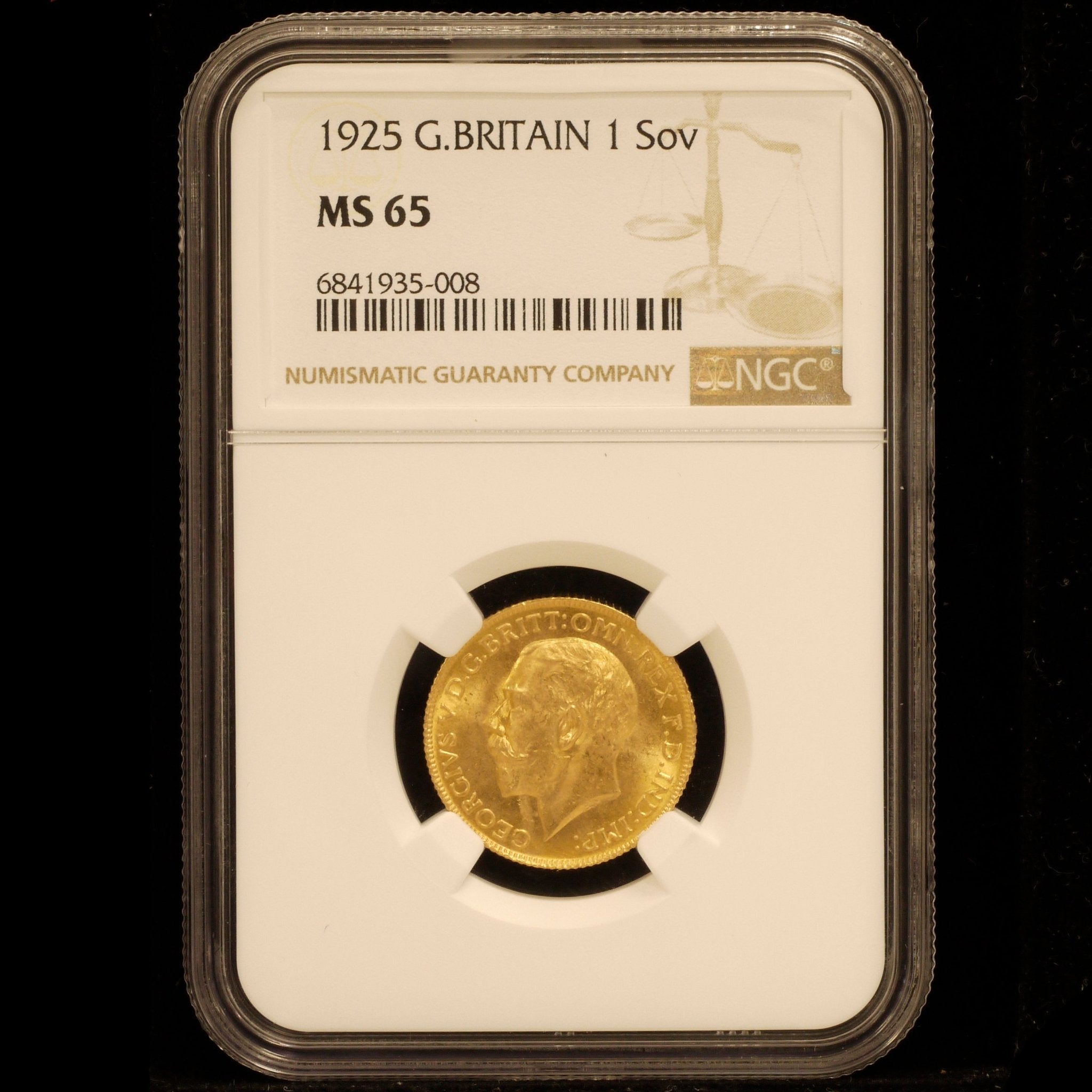 イギリス ソヴリン金貨 1925年 ジョージ5世 NGC MS65 - NJ BUYER'S MARKETPLACE