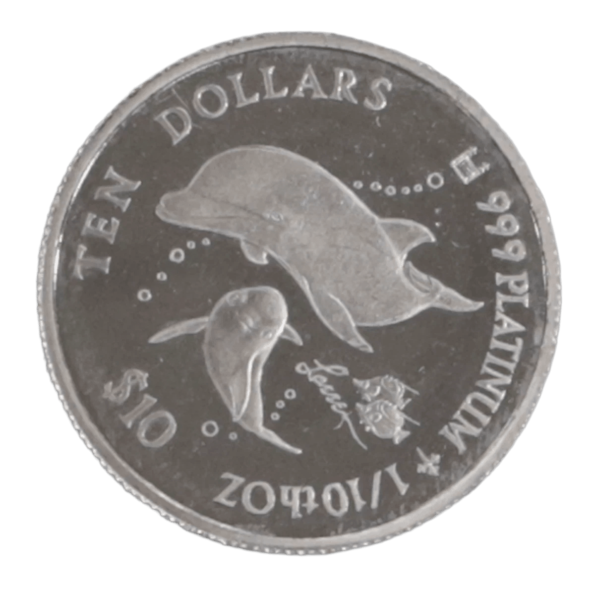クック島 10ドルプラチナ貨 1999年 イルカ エリザベス2世 - NJ BUYER'S MARKETPLACE
