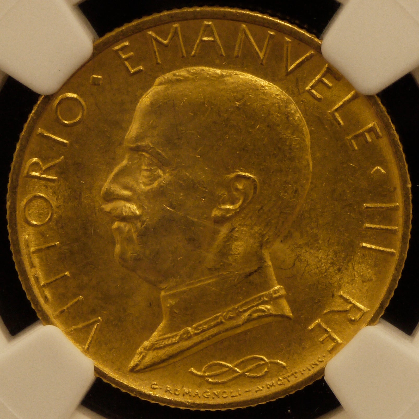 イタリア王国100リレ金貨1931年ヴィットリオ•エマニュエーレ3世 イタリア 1931年 100リレ金貨 ヴィットリオ・エマヌエーレ3世