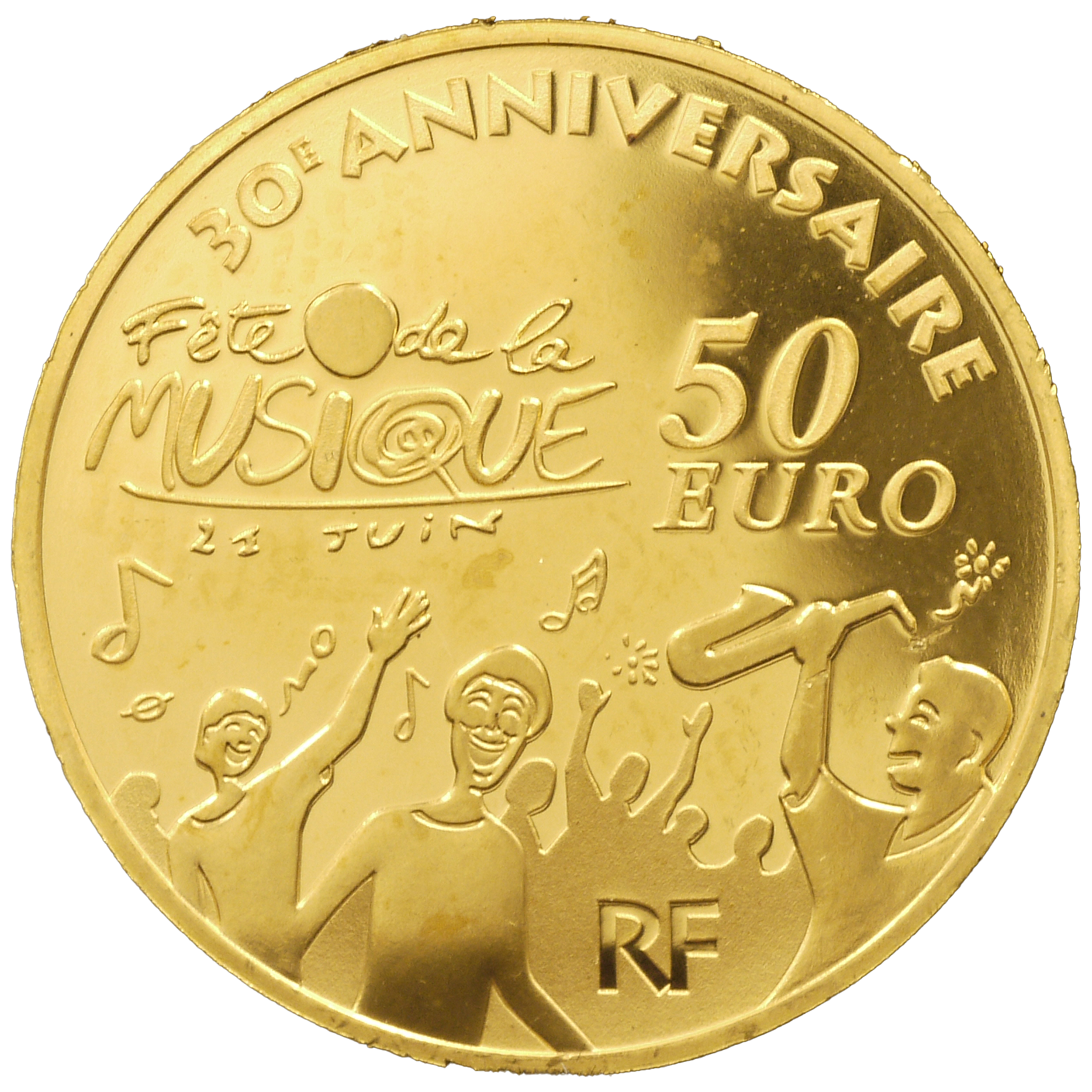 フランス 50ユーロ金貨 2011年 音楽の日