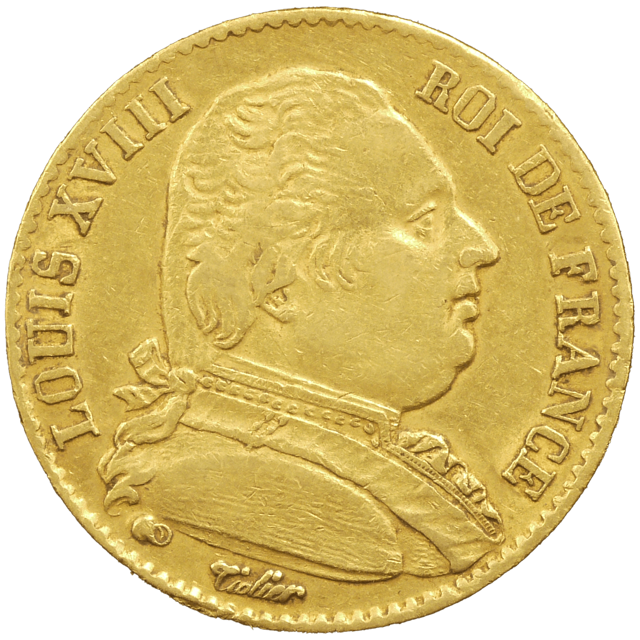フランス 20フラン金貨 1814年 ルイ18世 軍装 - NJ BUYER'S MARKETPLACE