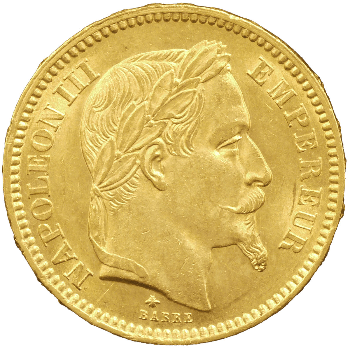 1860年 フランス 人気のナポレオンⅢ世　20フラン金貨 AU DETAILS 1860年 フランス 人気のナポレオンⅢ世 20フラン金貨 AU DETAILS