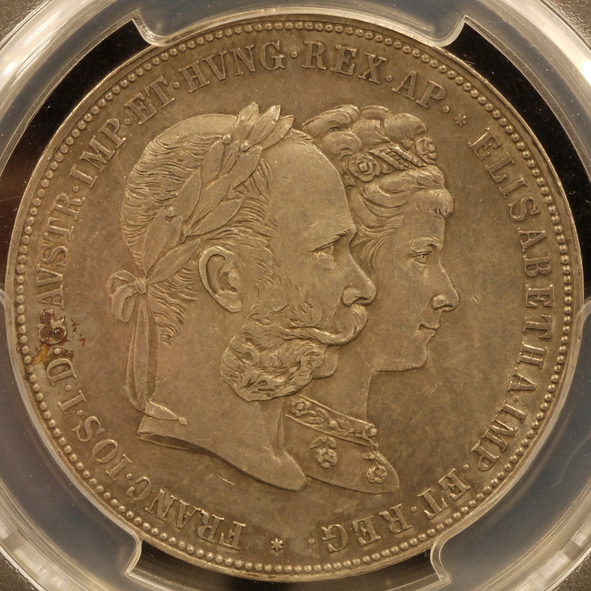 オーストリア＝ハンガリー 2フローリン銀貨 1879年 フランツ・ヨーゼフ1世結婚記念 PCGS AU55 - NJ BUYER'S MARKETPLACE