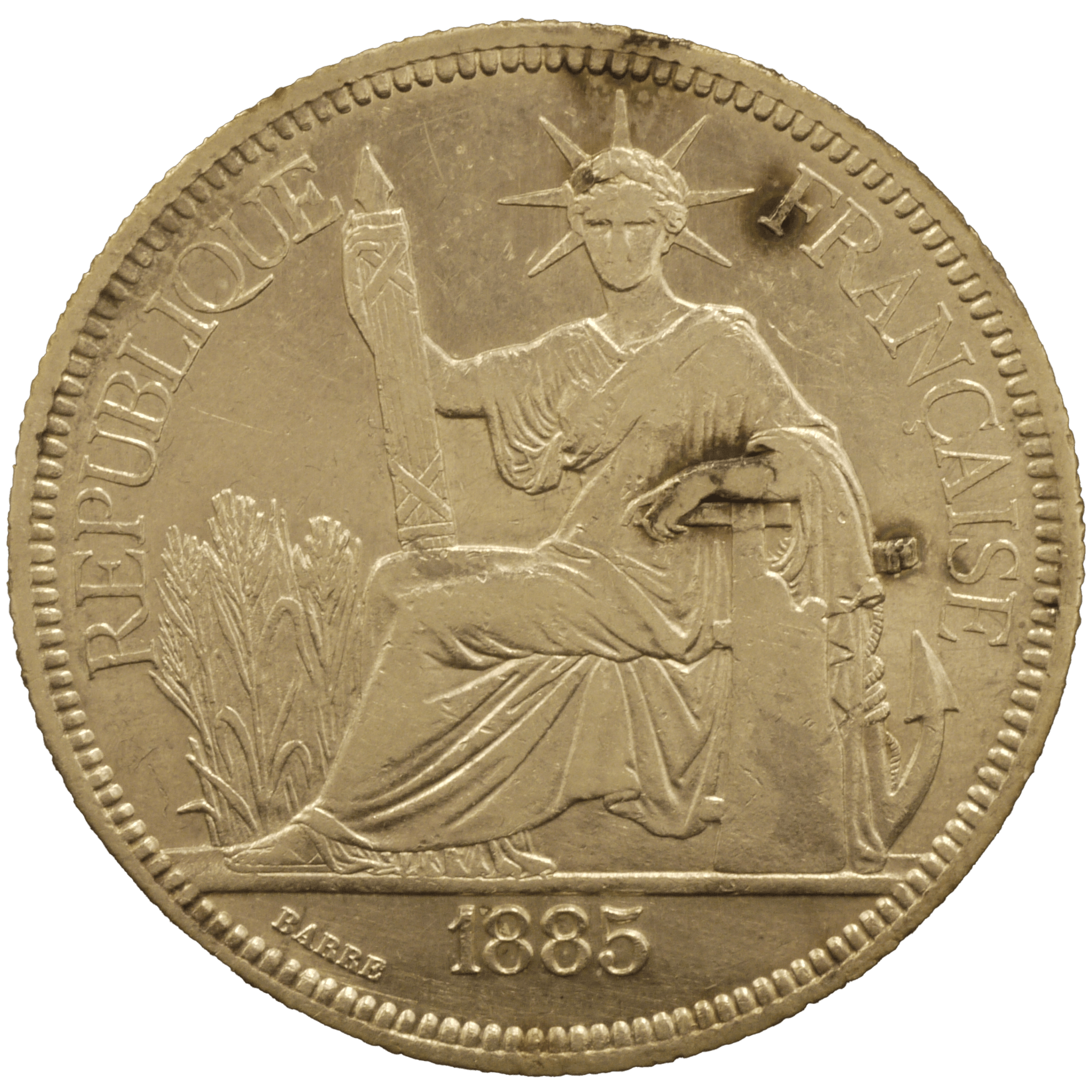 フランス領インドシナ 1ピアストル銀貨 1855年 リバティ女神 - NJ BUYER'S MARKETPLACE