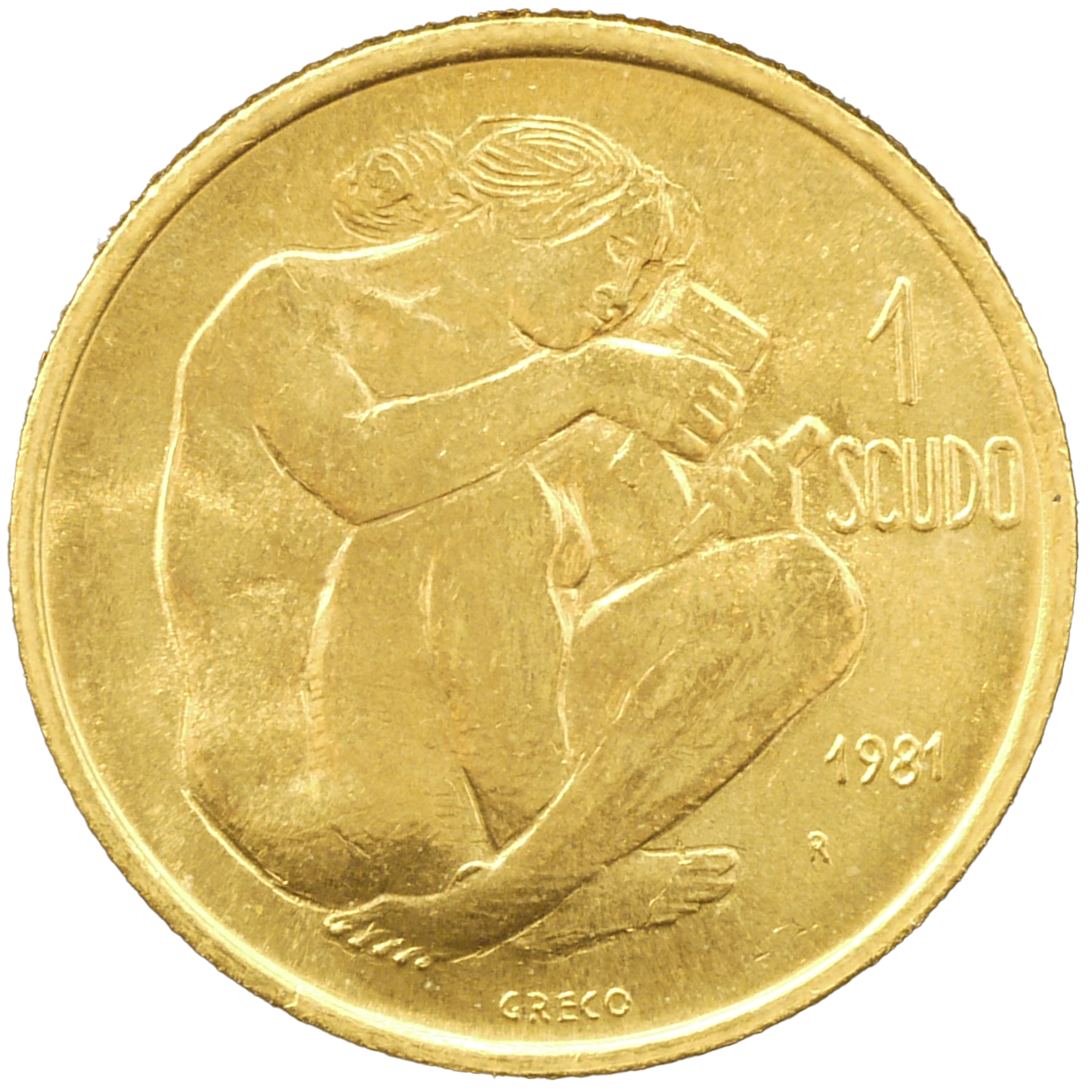 サンマリノ 1スクディ金貨 1981年 女性座像 ローマ鋳