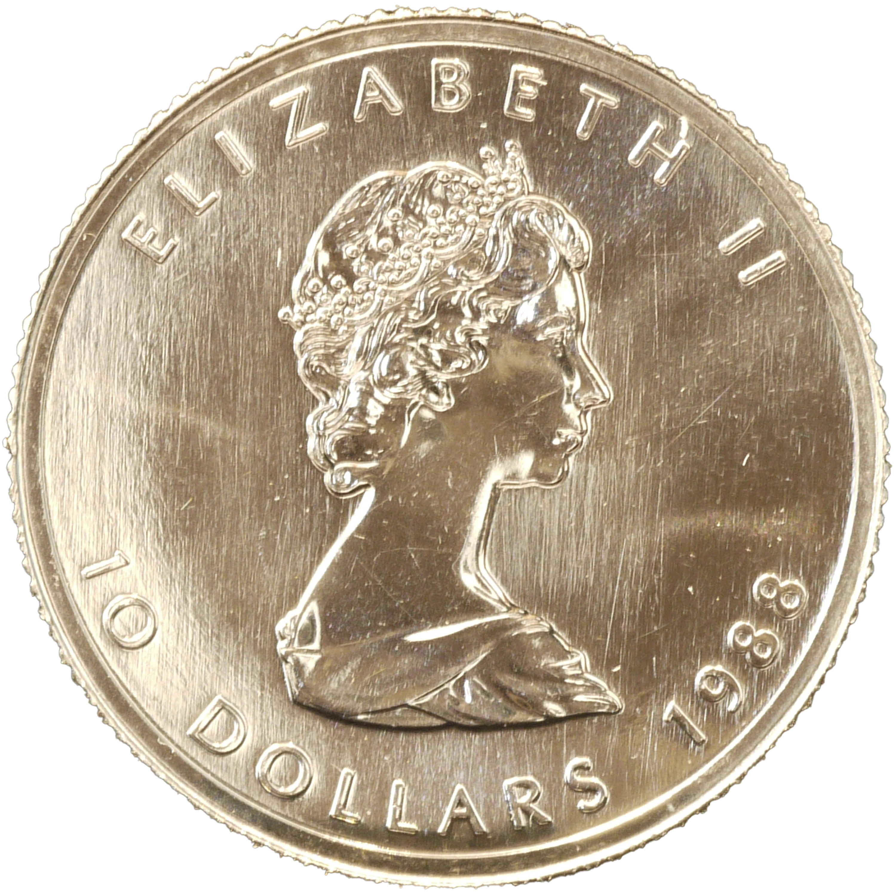 カナダ 10ドルプラチナ貨 1988年 エリザベス2世