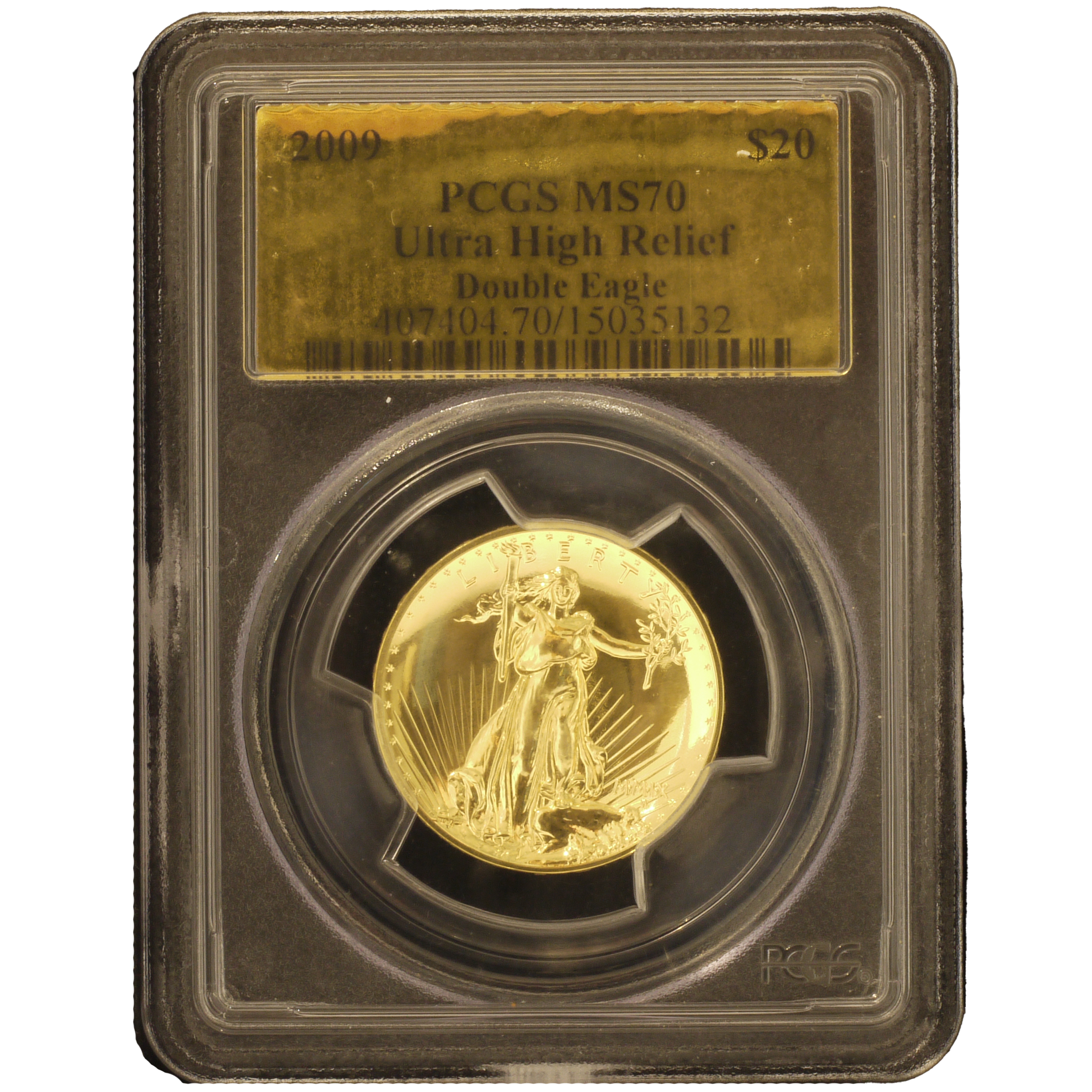アメリカ 20ドル金貨 2009年 PCGS MS70 ウルトラハイレリーフ