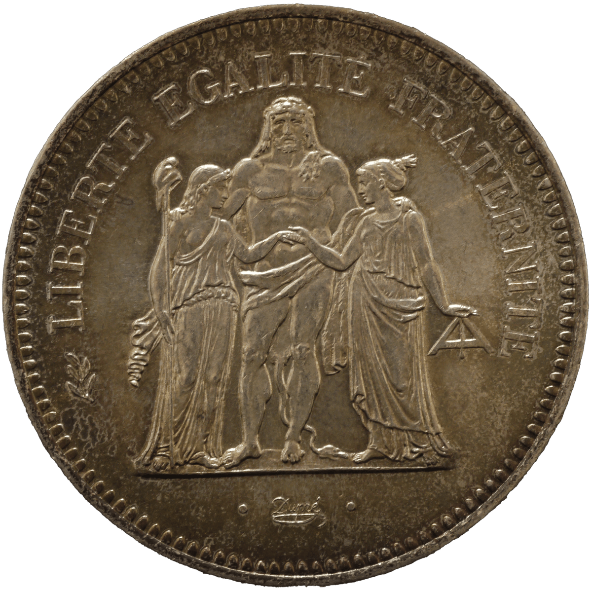 フランス 50フラン銀貨 1977年 第五共和政 英雄ヘラクレス パリ鋳｜NJ