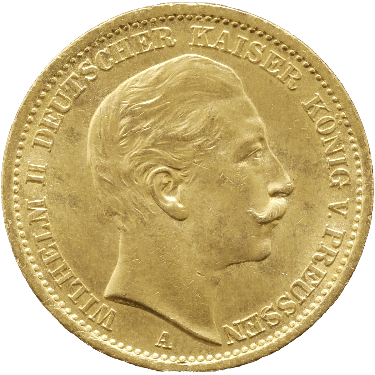 ドイツ 20マルク金貨 1907年 ヴィルヘルム2世 ベルリン鋳｜NJ