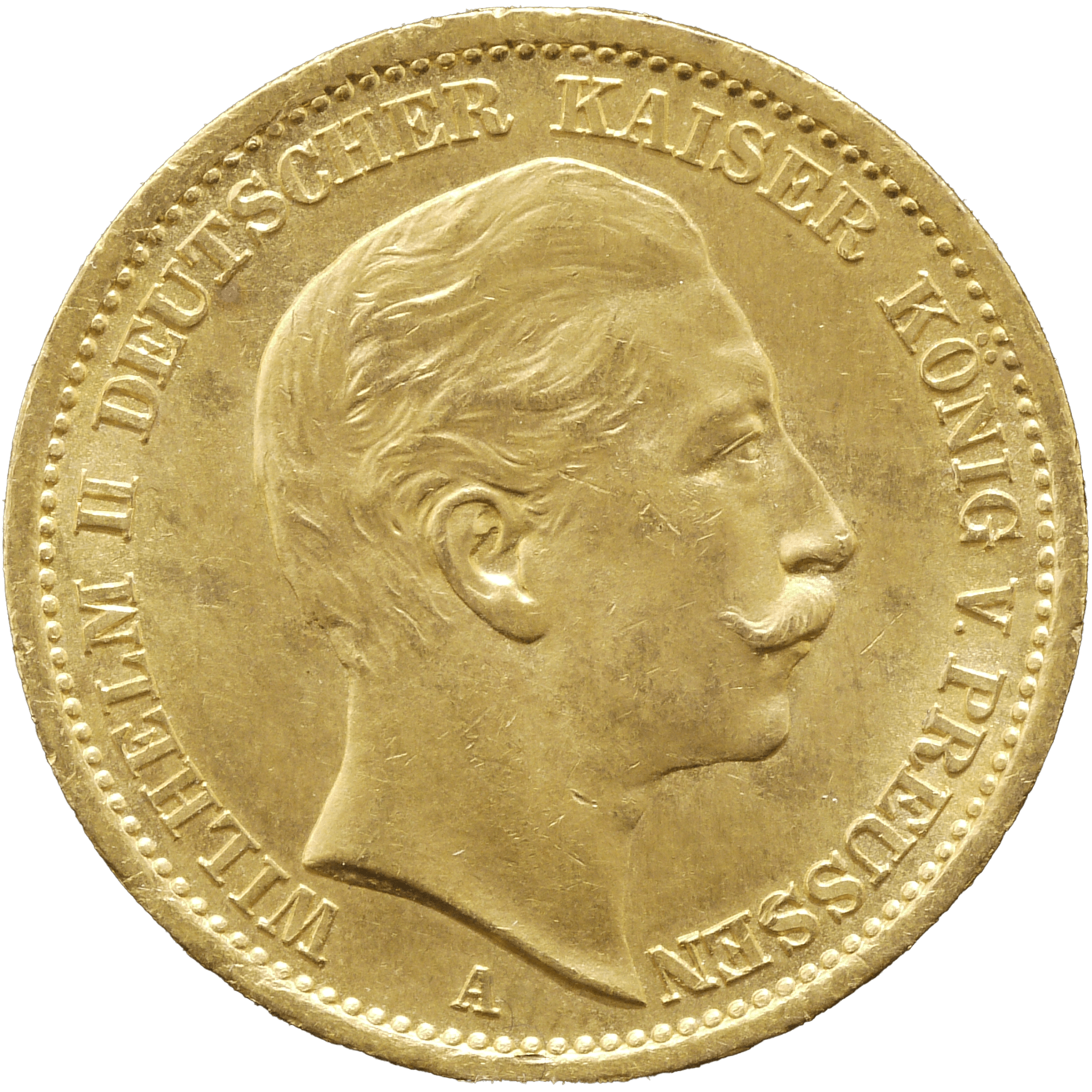 ドイツ 20マルク金貨 1907年 ヴィルヘルム2世 ベルリン鋳 - NJ BUYER'S MARKETPLACE