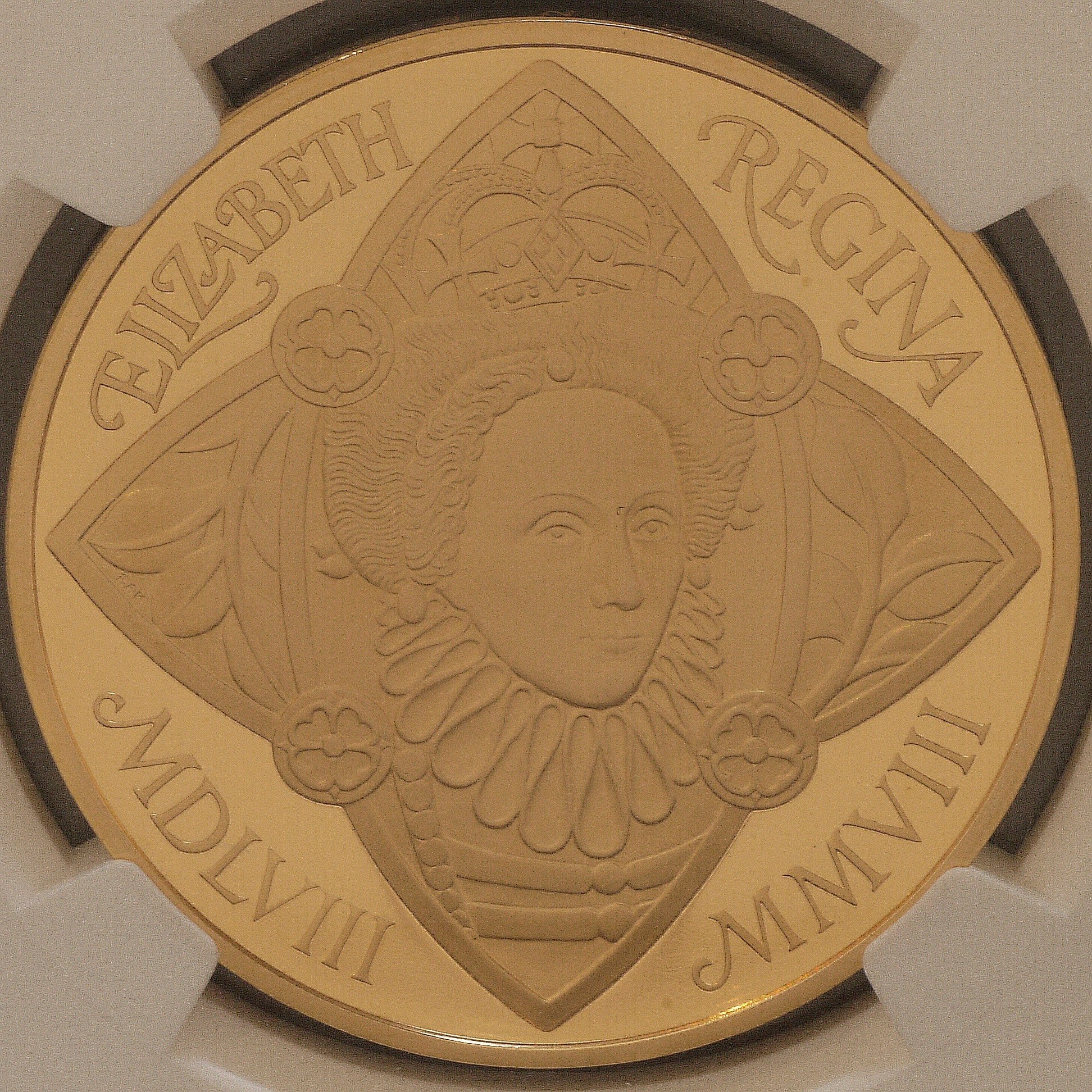イギリス 5ポンド金貨 2008年 エリザベス1世即位450周年 PF69 ULTRA CAMEO - NJ BUYER'S MARKETPLACE