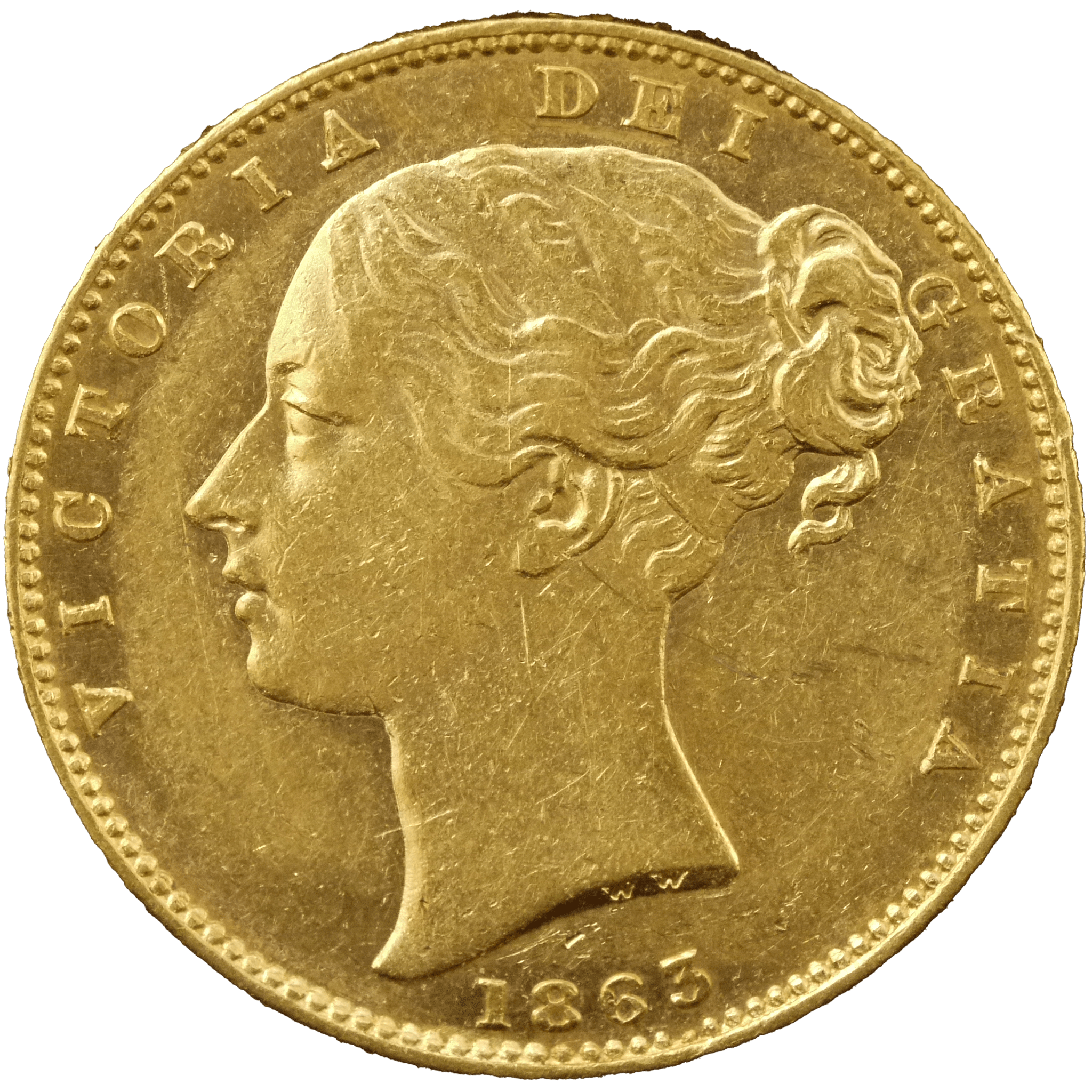 イギリス ソヴリン金貨 1863年 ヴィクトリア ヤング ロンドン鋳 - NJ BUYER'S MARKETPLACE