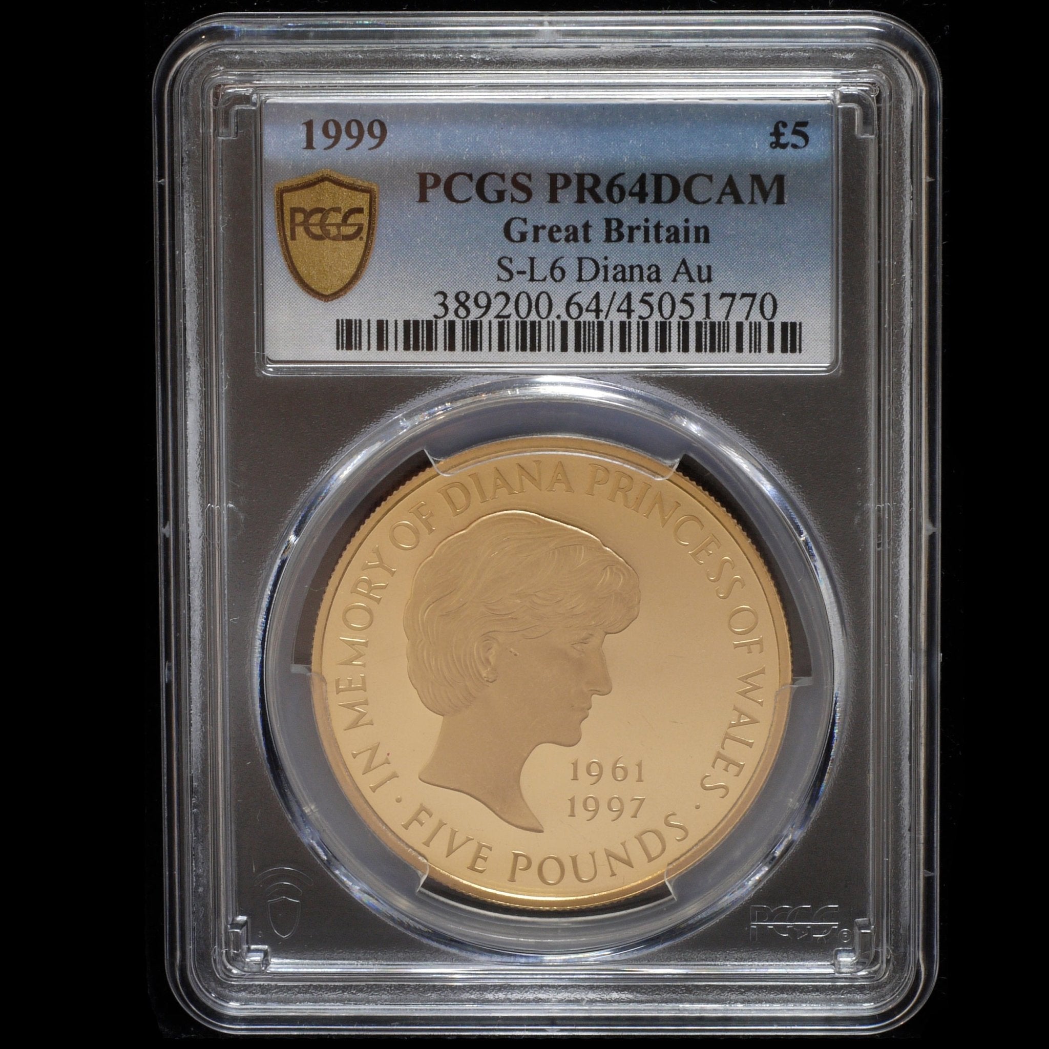 イギリス 5ポンド金貨 1999年 ダイアナ追悼 ロンドン鋳 PCGS PR64DCAM - NJ BUYER'S MARKETPLACE