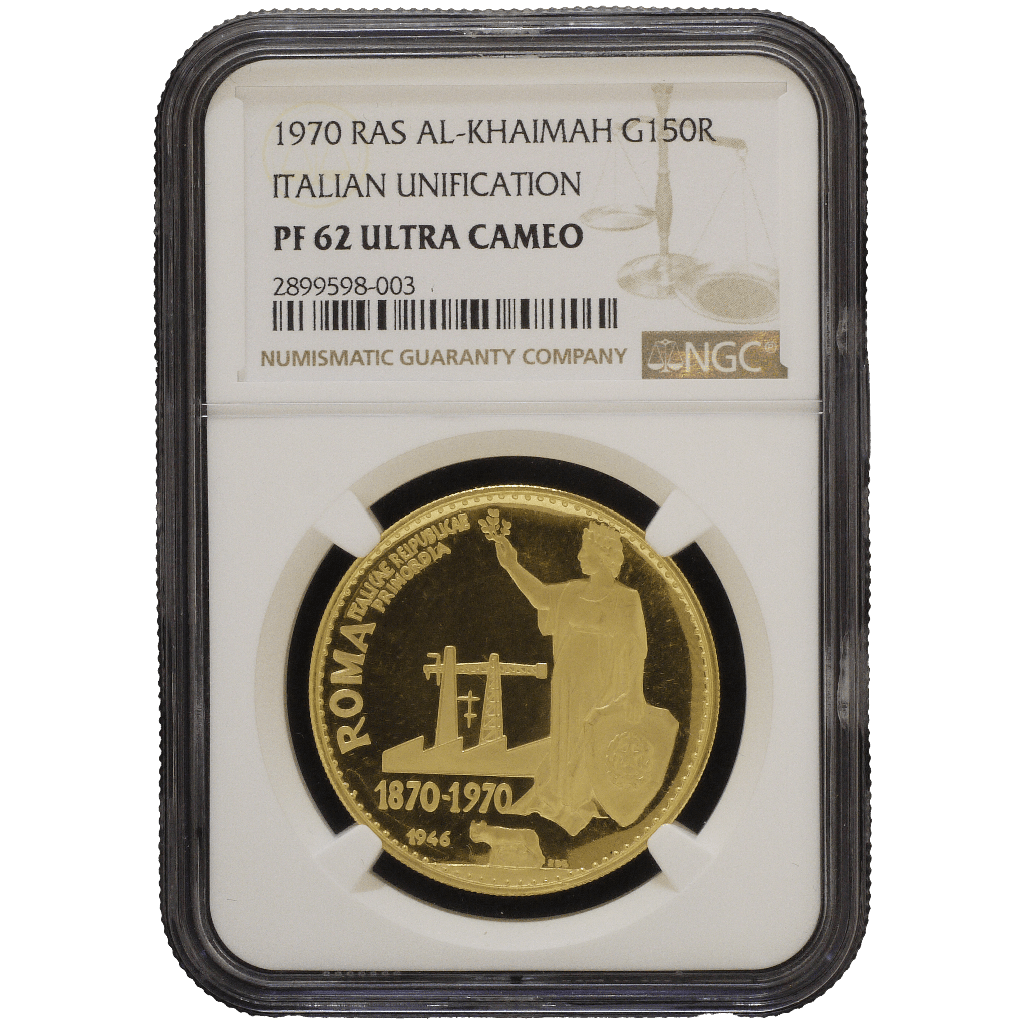 ラアス・アル＝ハイマ 150リアル金貨 1970年 首都ローマ100周年 - NJ BUYER'S MARKETPLACE