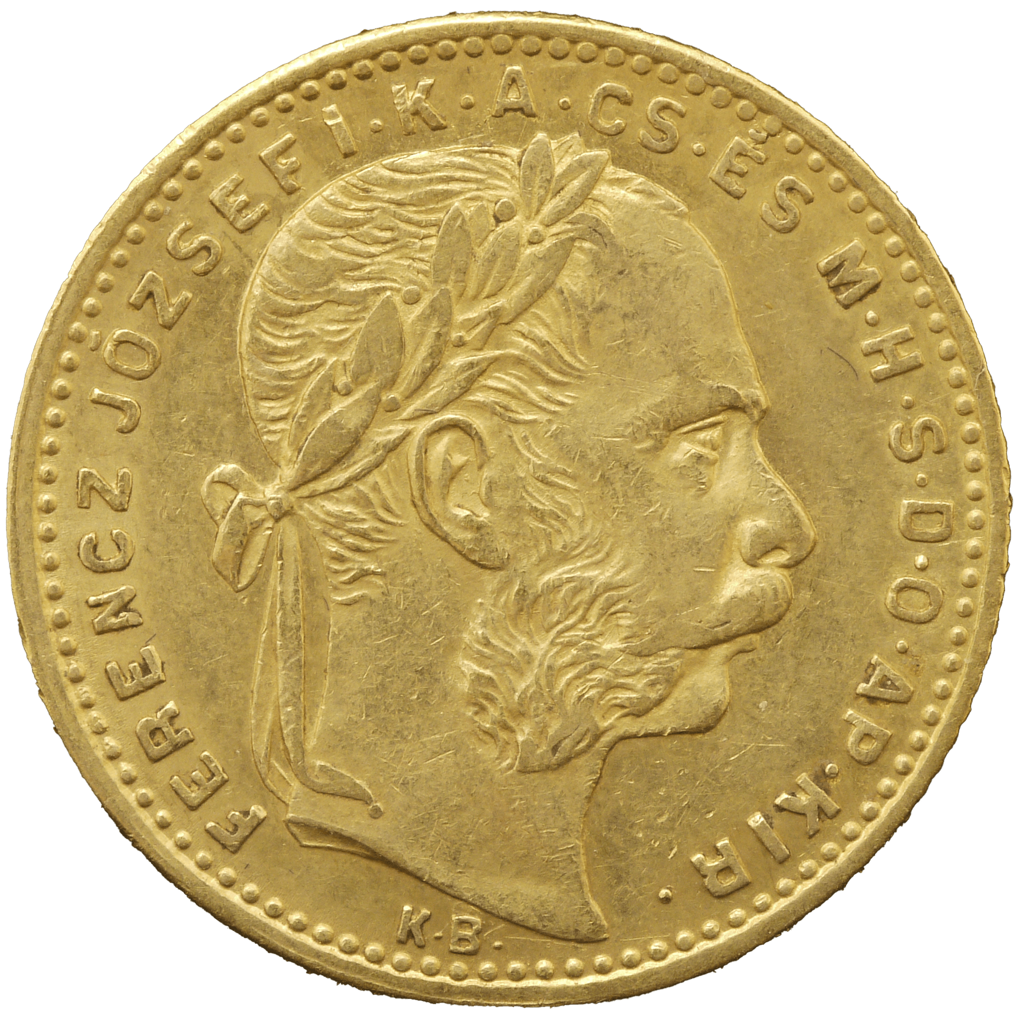 オーストリア 20フラン/8フローリン金貨 1892年 フランツ＝ヨーゼフ1世 クレムニツァ鋳 - NJ BUYER'S MARKETPLACE