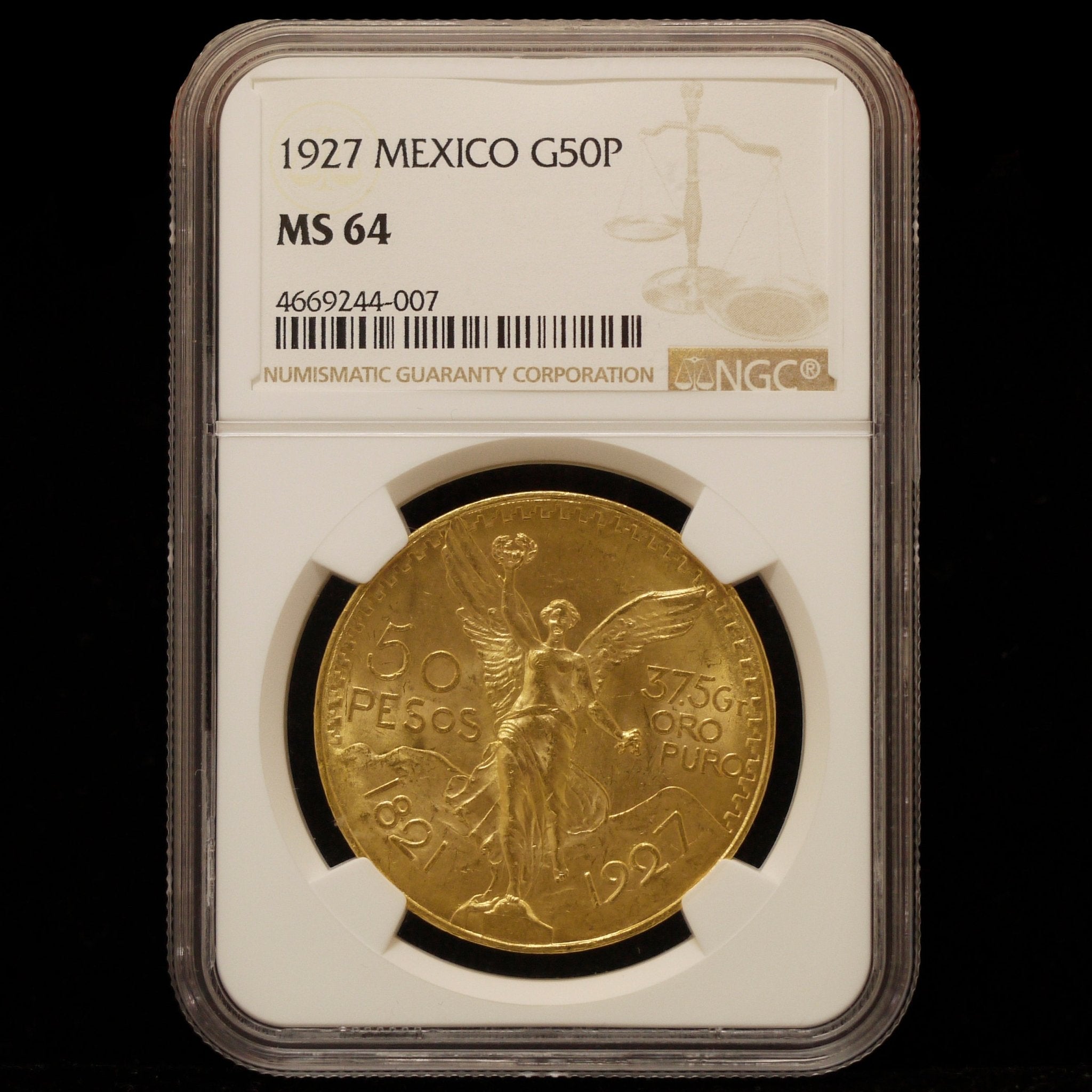 メキシコ 50ポンド金貨 1927年 ヴィクトリー NGC MS64 - NJ BUYER'S MARKETPLACE