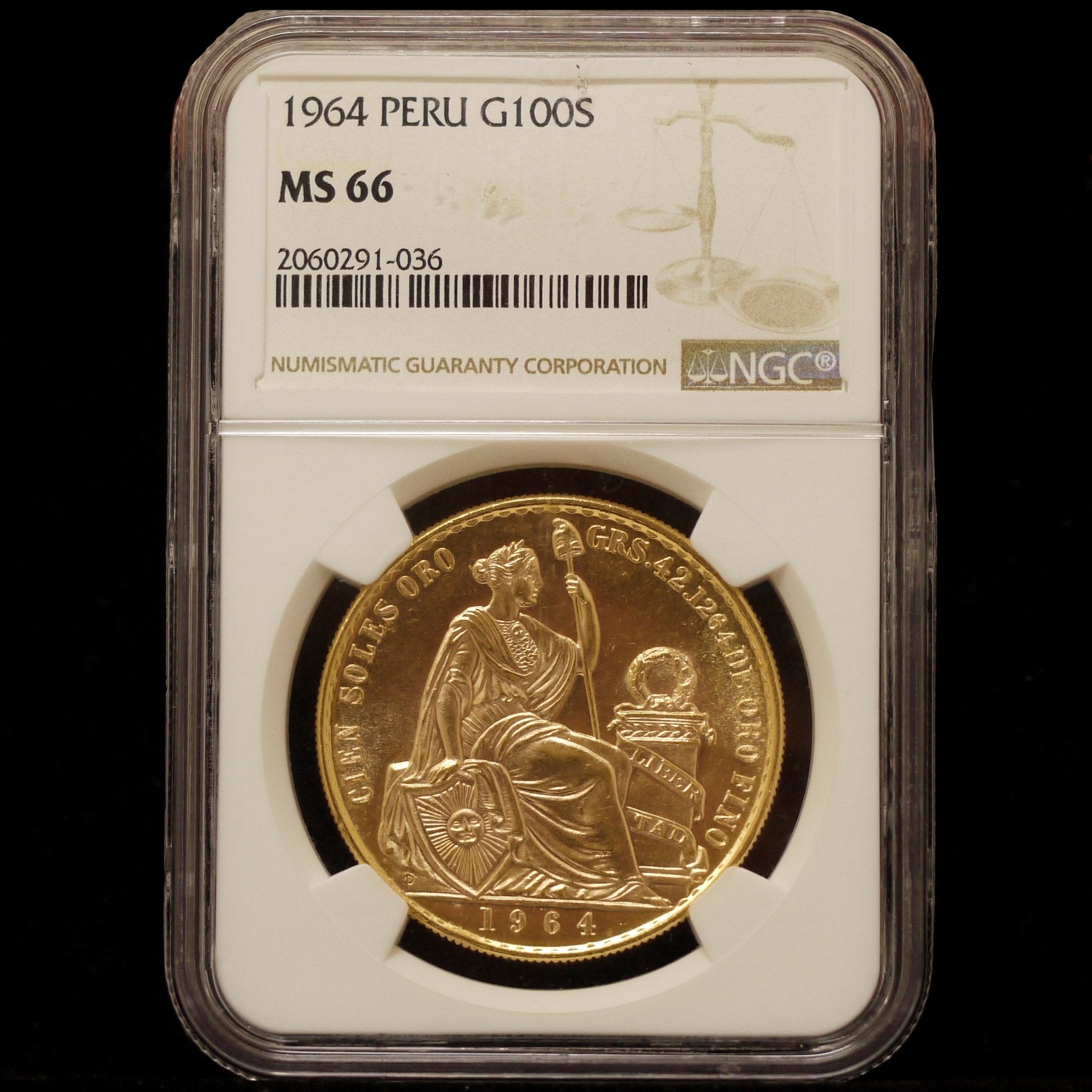 ペルー 100ソル金貨 1964年 リバティ MS66 - NJ BUYER'S MARKETPLACE