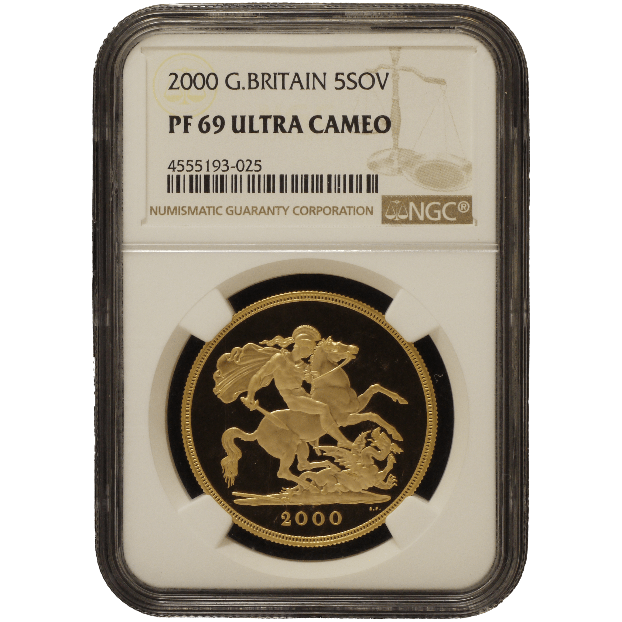 イギリス 5ポンド金貨 2000年 エリザベス2世 NGC PF69 Ultra Cameo - NJ BUYER'S MARKETPLACE