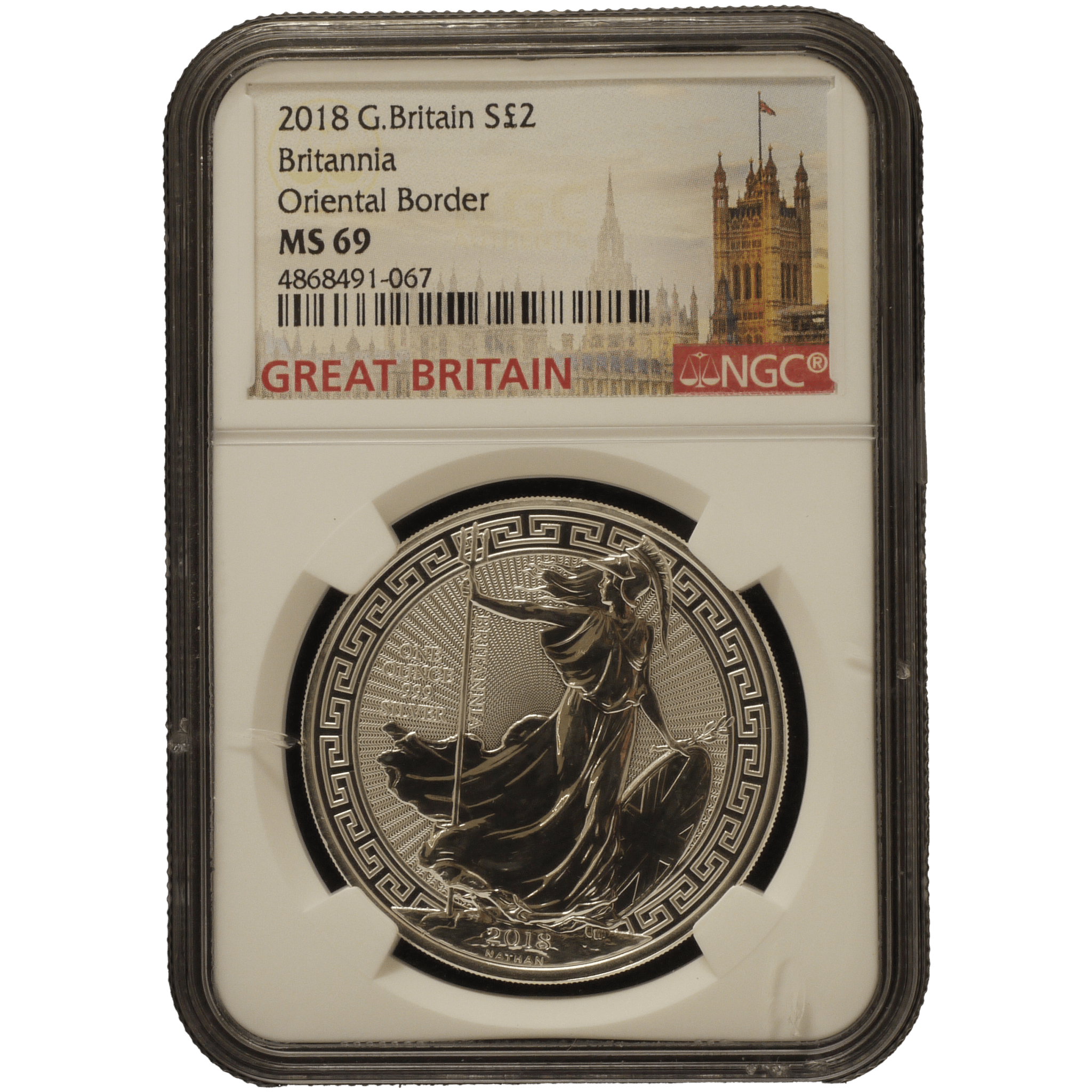 イギリス 2ポンド銀貨 2018年 ロンドン鋳 ブリタニア NGC MS69 - NJ BUYER'S MARKETPLACE