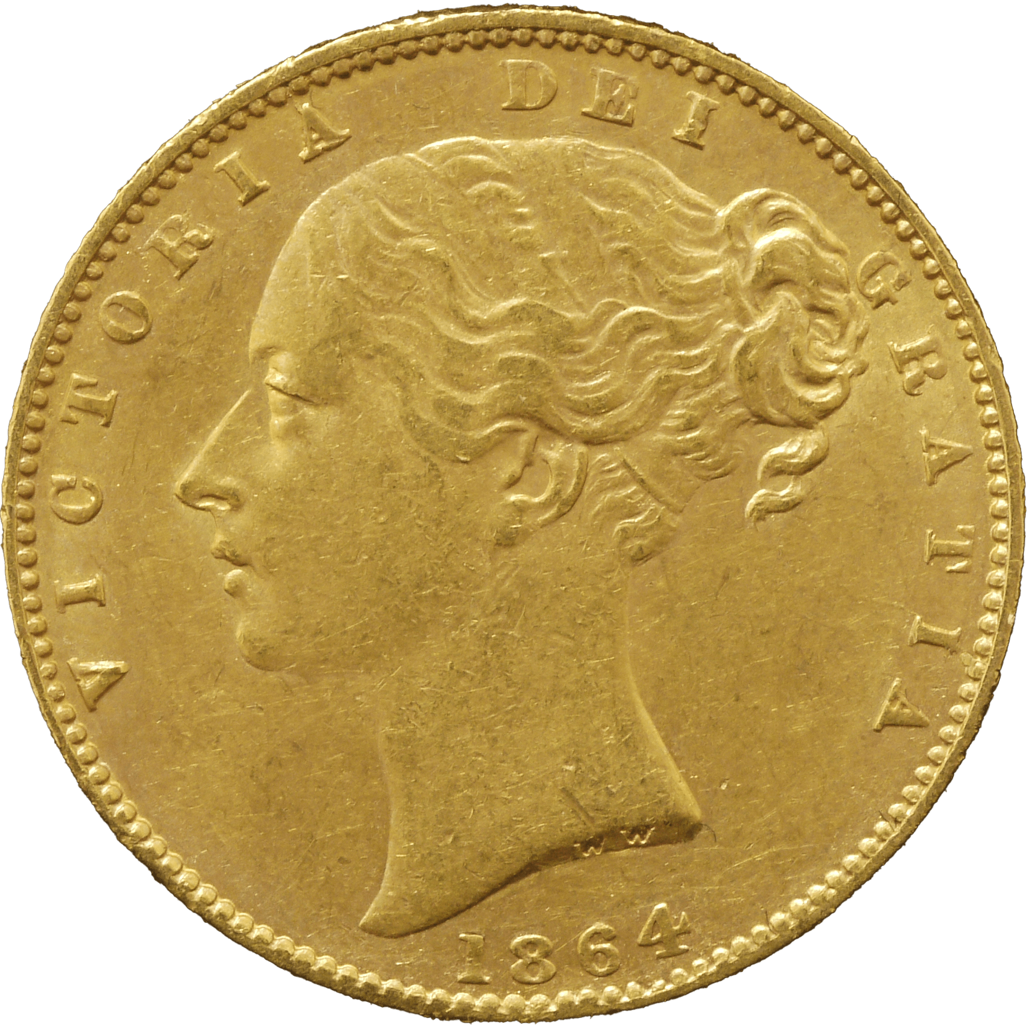 イギリス ソヴリン金貨 1864年 ロンドン鋳 ヴィクトリア シールドタイプ ダイNo.32 - NJ BUYER'S MARKETPLACE