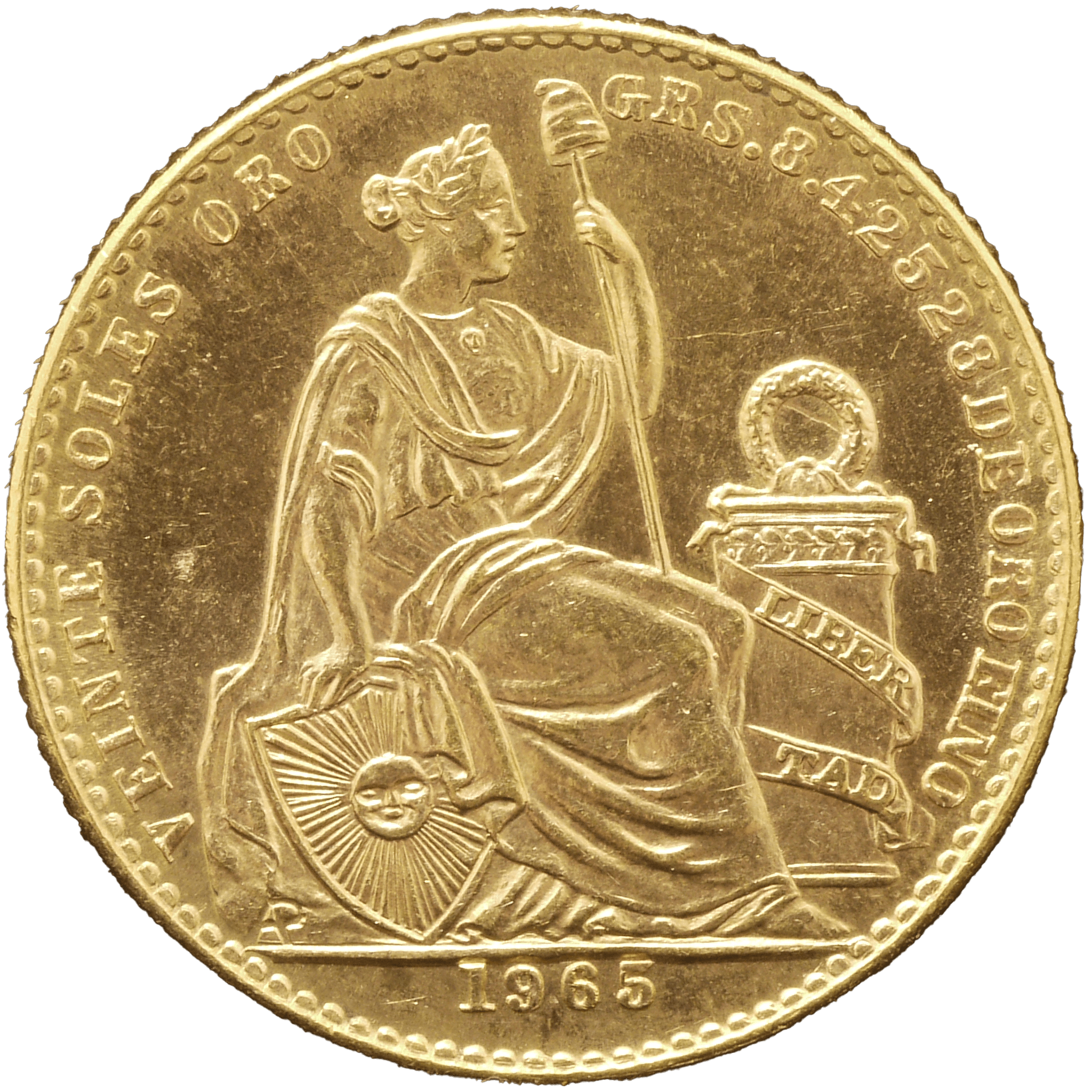 ペルー 20ソル金貨 1965年 リマ鋳 リバティ - NJ BUYER'S MARKETPLACE