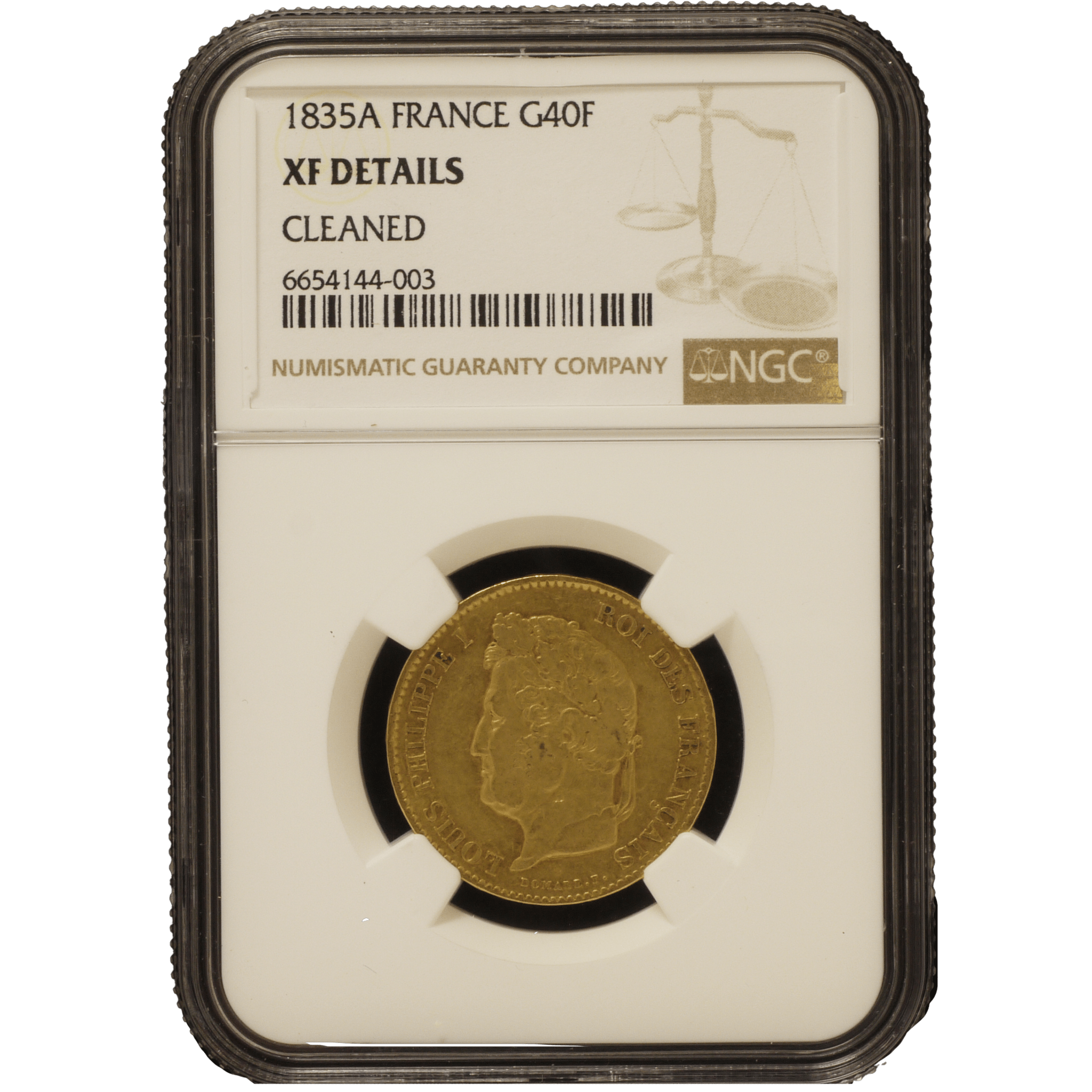 フランス 40フラン金貨 1833年 パリ鋳 ルイ＝フィリップ1世 NGC XF Details - NJ BUYER'S MARKETPLACE