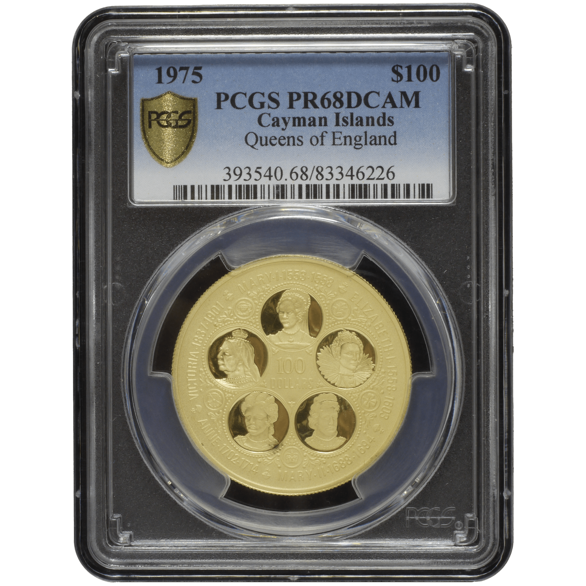 ケイマン諸島 100ドル金貨 1975年 歴代英国女王 PCGS PR68DCAM - NJ BUYER'S MARKETPLACE