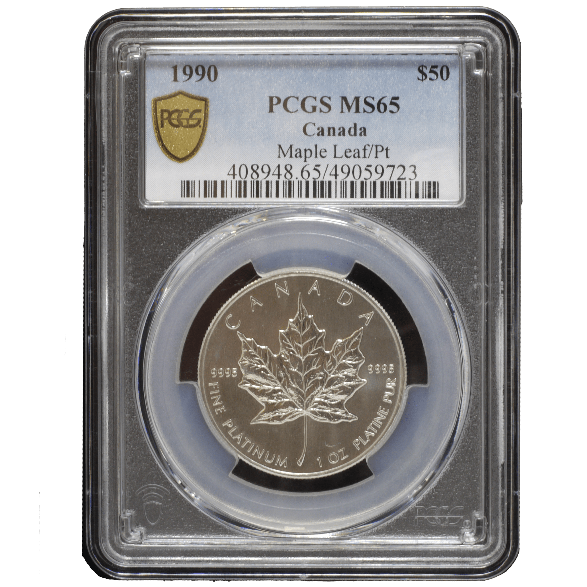 カナダ 50ドルプラチナ貨 1990年 メイプル PCGS MS65 - NJ BUYER'S MARKETPLACE