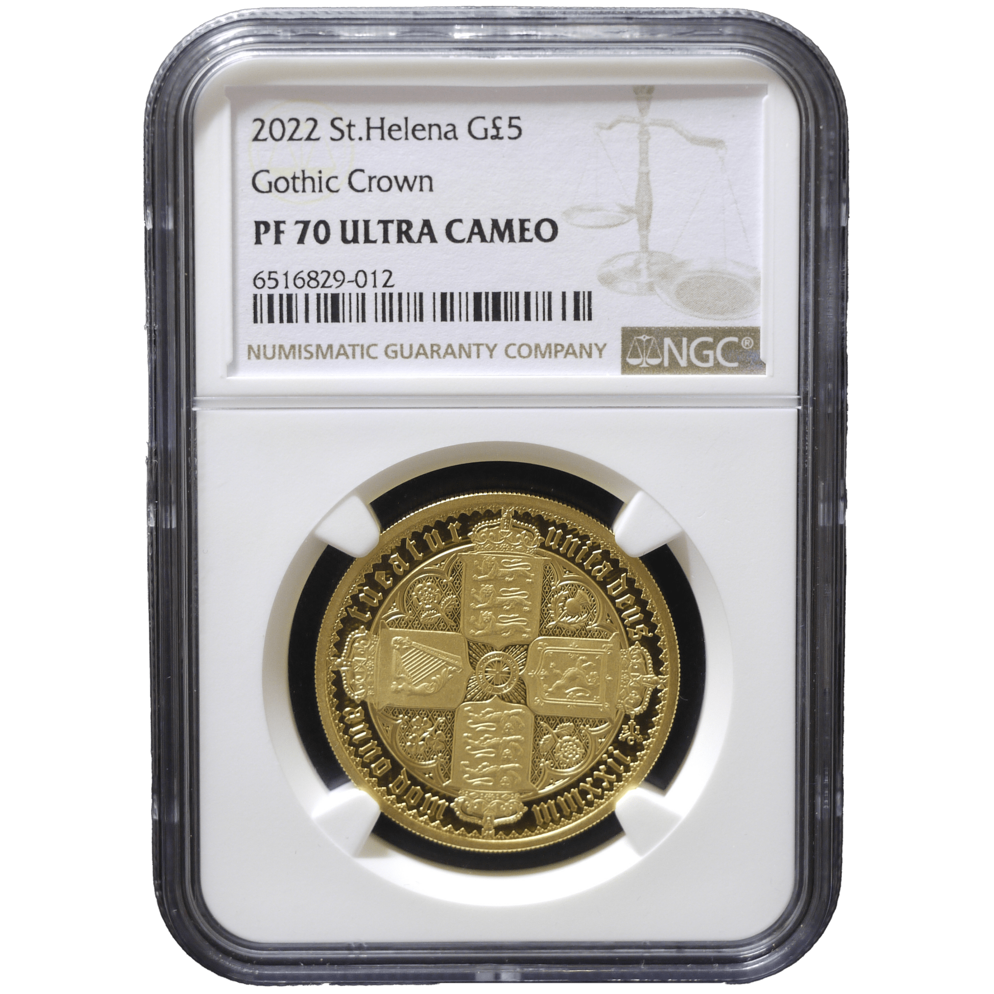 セントヘレナ島 5ポンド金貨 2022年 ゴシック・クラウン NGC PF70UC - NJ BUYER'S MARKETPLACE