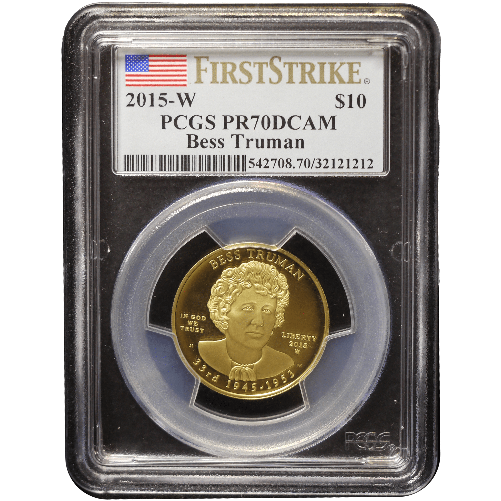 アメリカ 10ドル金貨 2015年 ウェストポイント鋳 ベス・トゥルーマン PCGS PR70DCAM First Strike - NJ BUYER'S MARKETPLACE