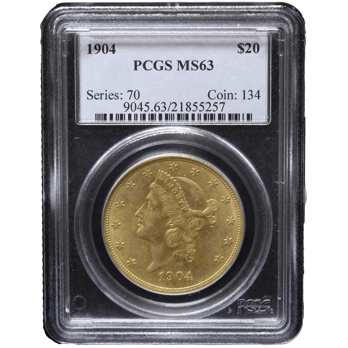 アメリカ 20ドル金貨 1904年 リバティヘッド PCGS MS63｜NJ BUYER'S