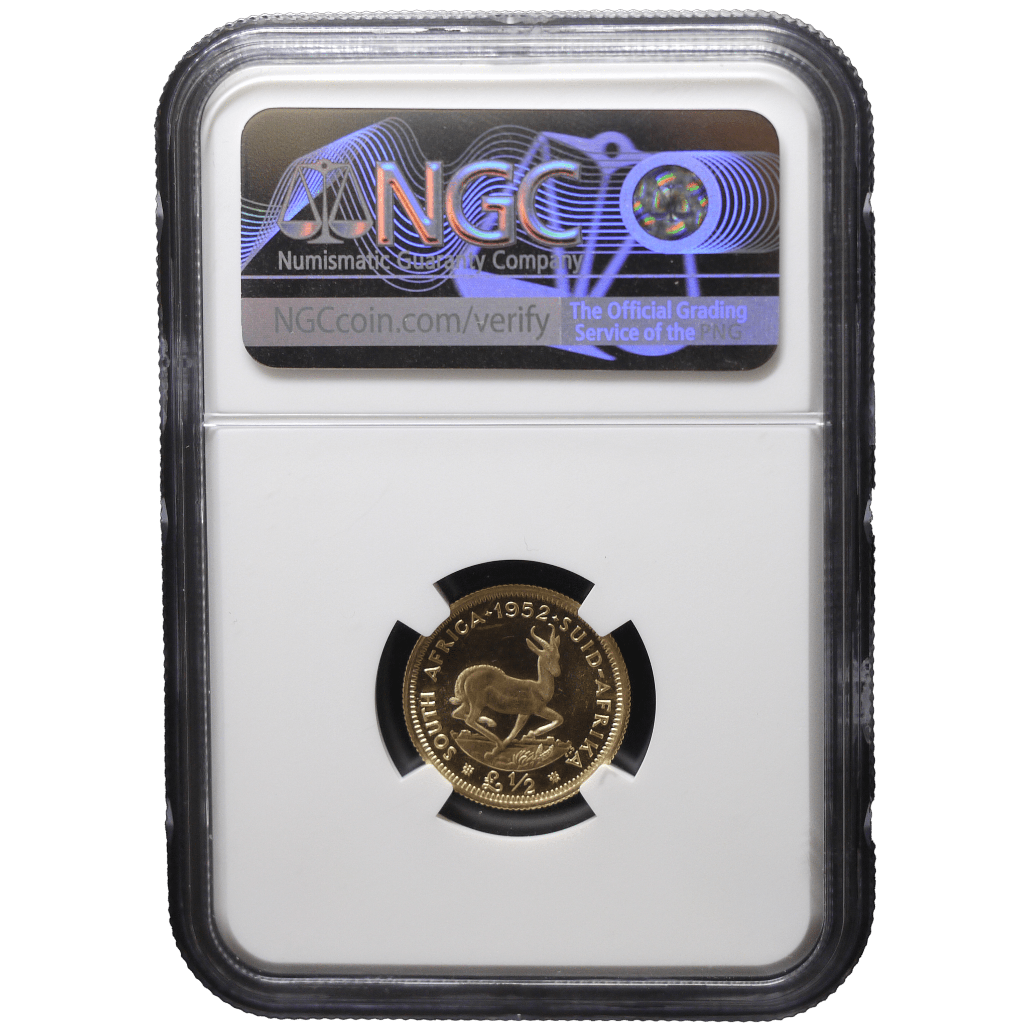 南アフリカ 1/2ポンド金貨 1952年 ジョージ6世 NGC PF66｜NJ BUYER'S