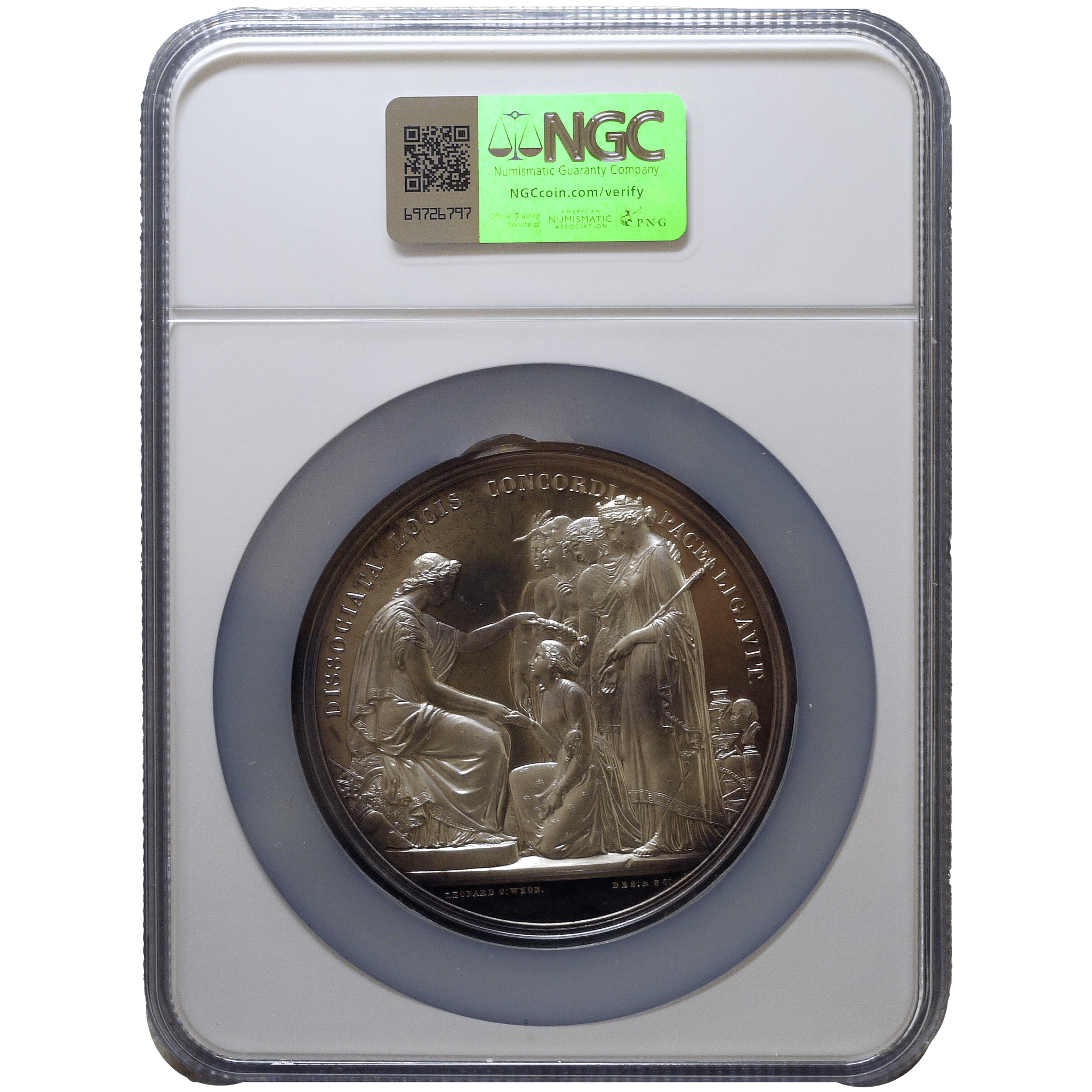 イギリス 大型銀メダル 1851年銘 リストライク ヴィクトリア＆アルバートNGC MS64 - NJ BUYER'S MARKETPLACE