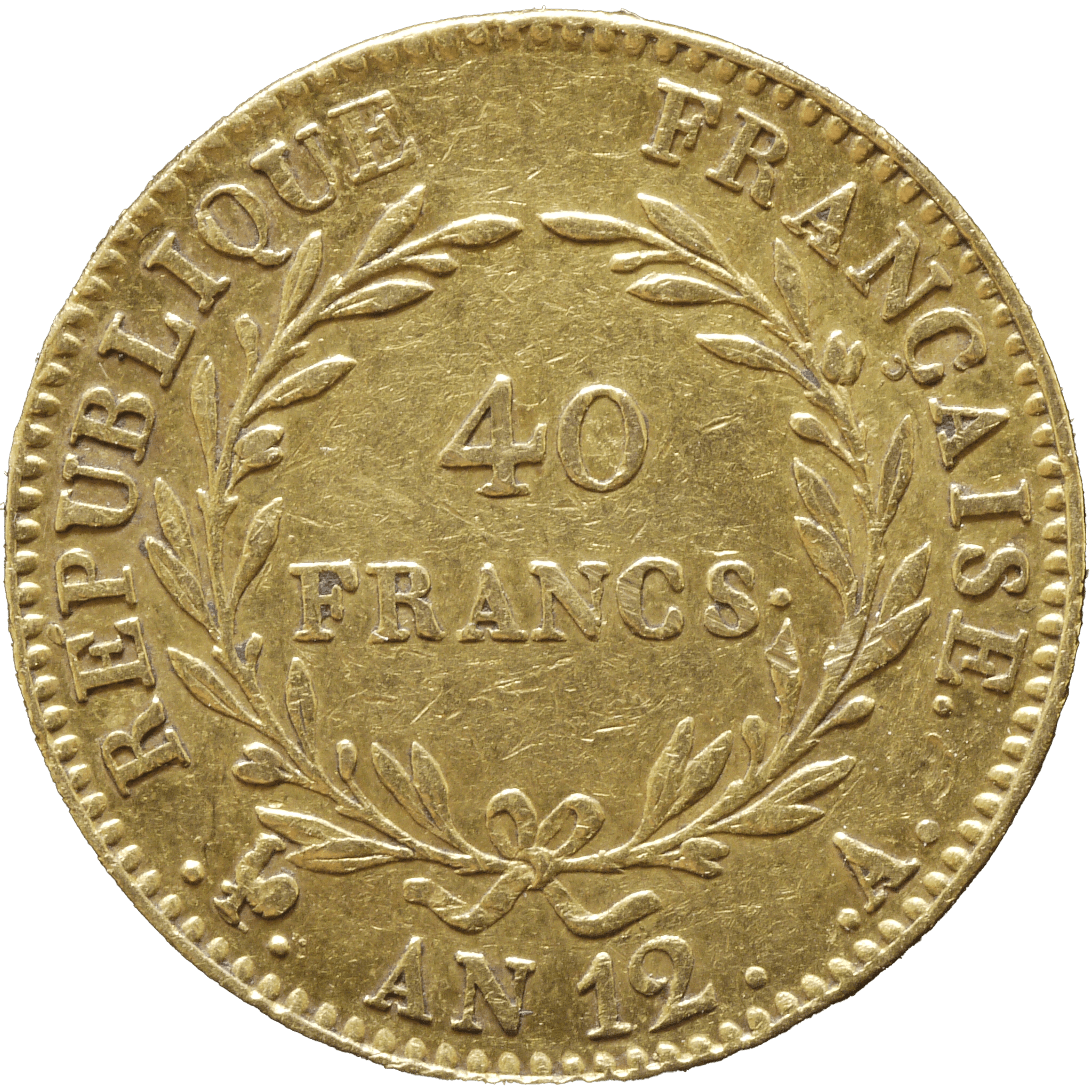 フランス 40フラン金貨 1803年 ナポレオン1世 無冠 パリ鋳 - NJ BUYER'S MARKETPLACE