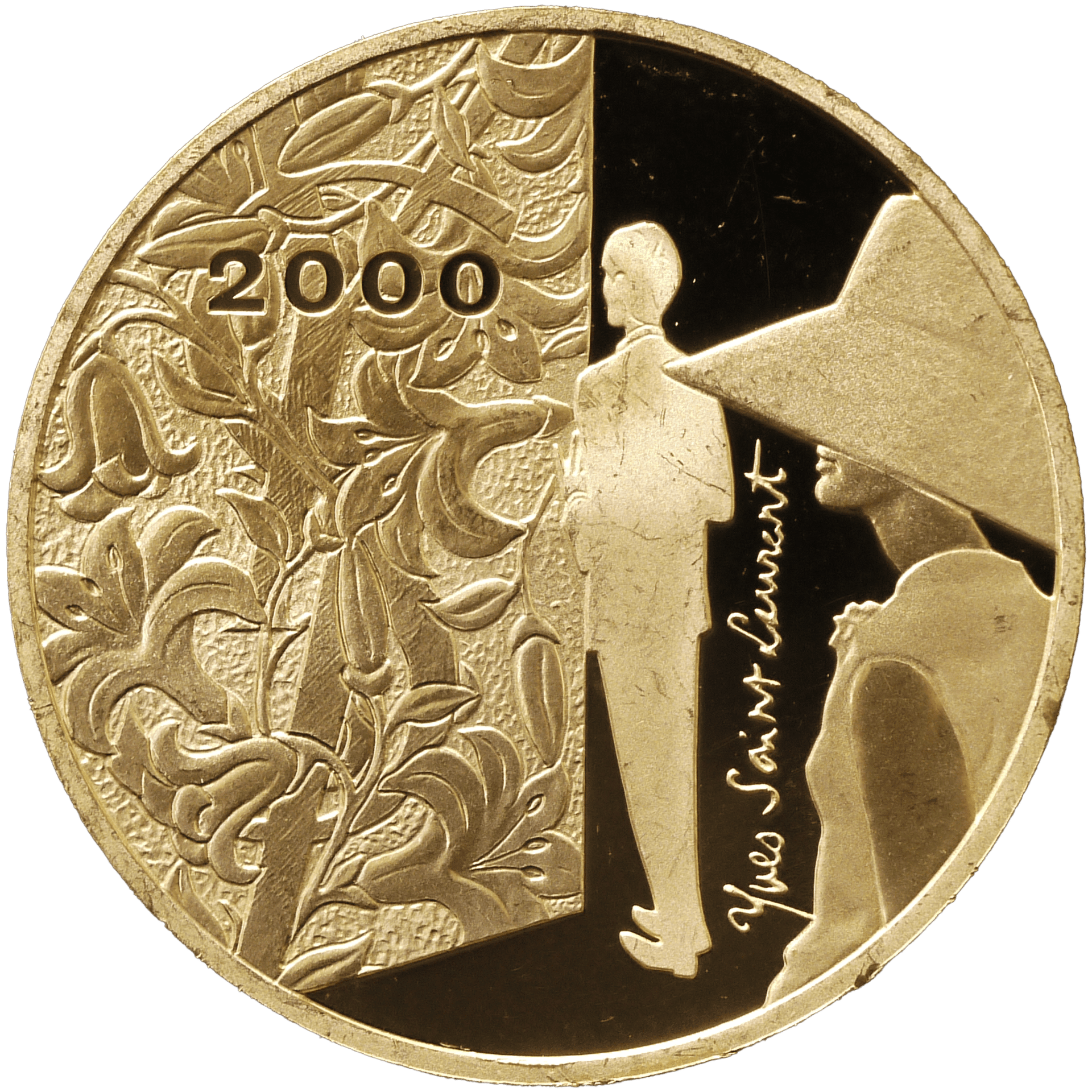 フランス 50フラン金貨 2000年 イヴ・サン＝ローラン パリ鋳｜NJ