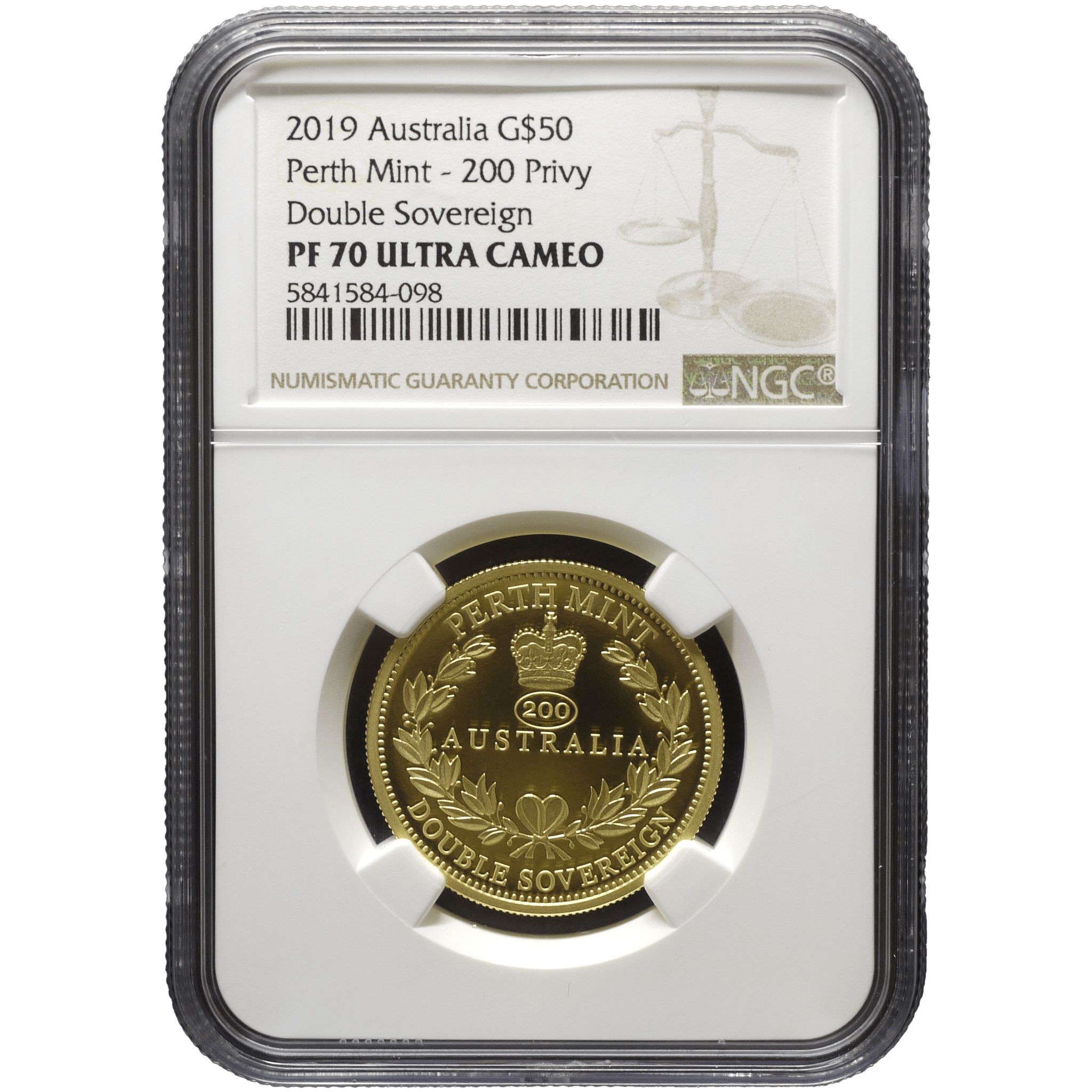 オーストラリア 50ドル金貨 2019年 パース鋳 エリザベス2世 NGC PF70UC - NJ BUYER'S MARKETPLACE