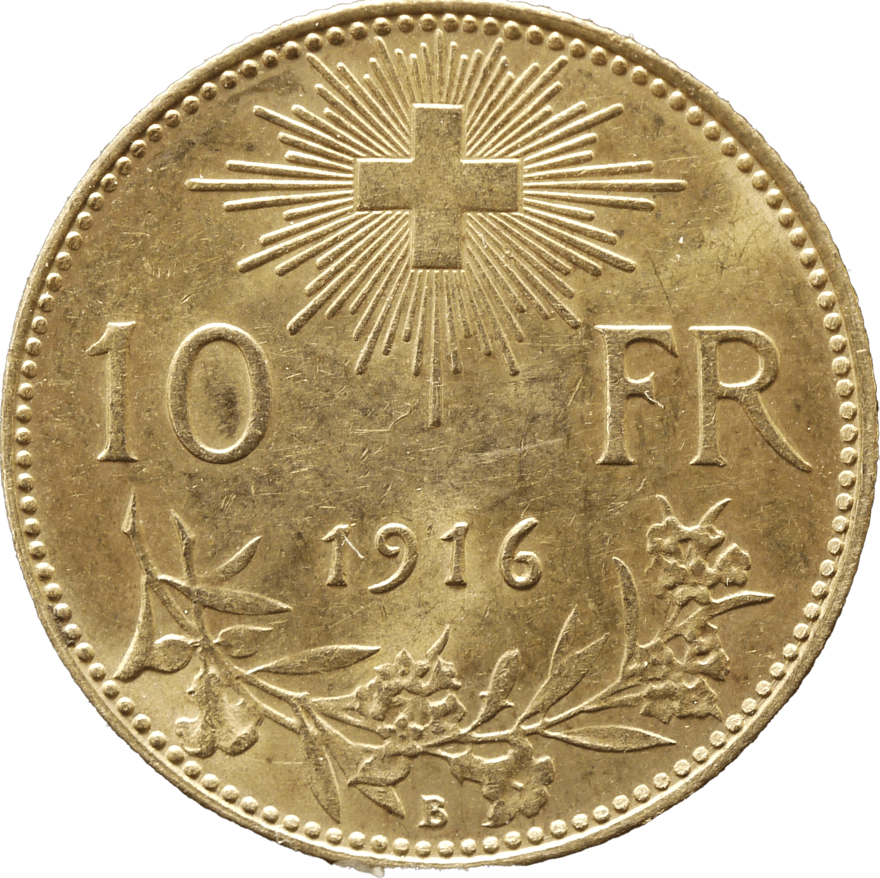 スイス 10フラン金貨 1916年 ベルン鋳 ヘルヴェティア - NJ BUYER'S MARKETPLACE