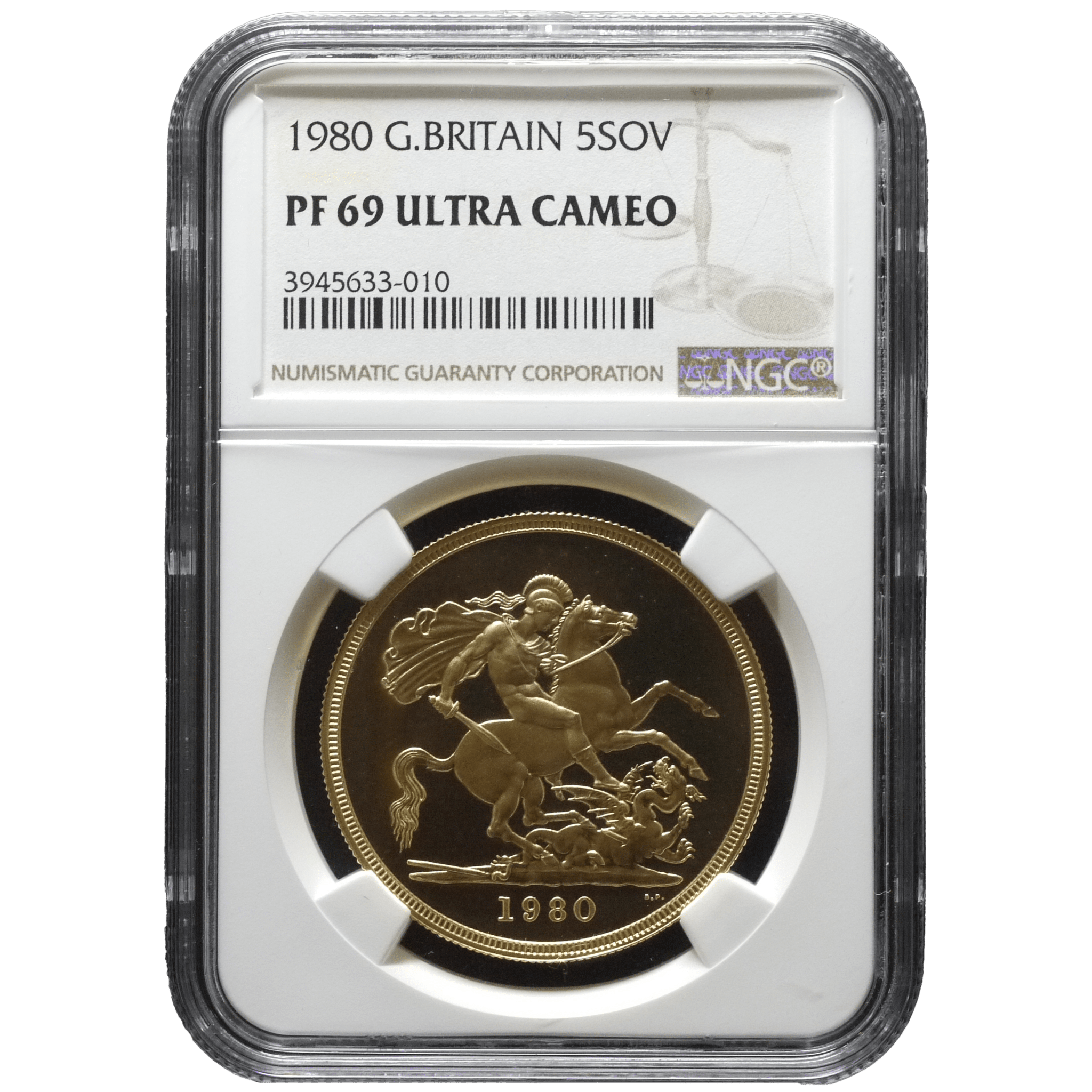 イギリス 5ポンド金貨 1980年 エリザベス世 NGC PF69UC - NJ BUYER'S MARKETPLACE